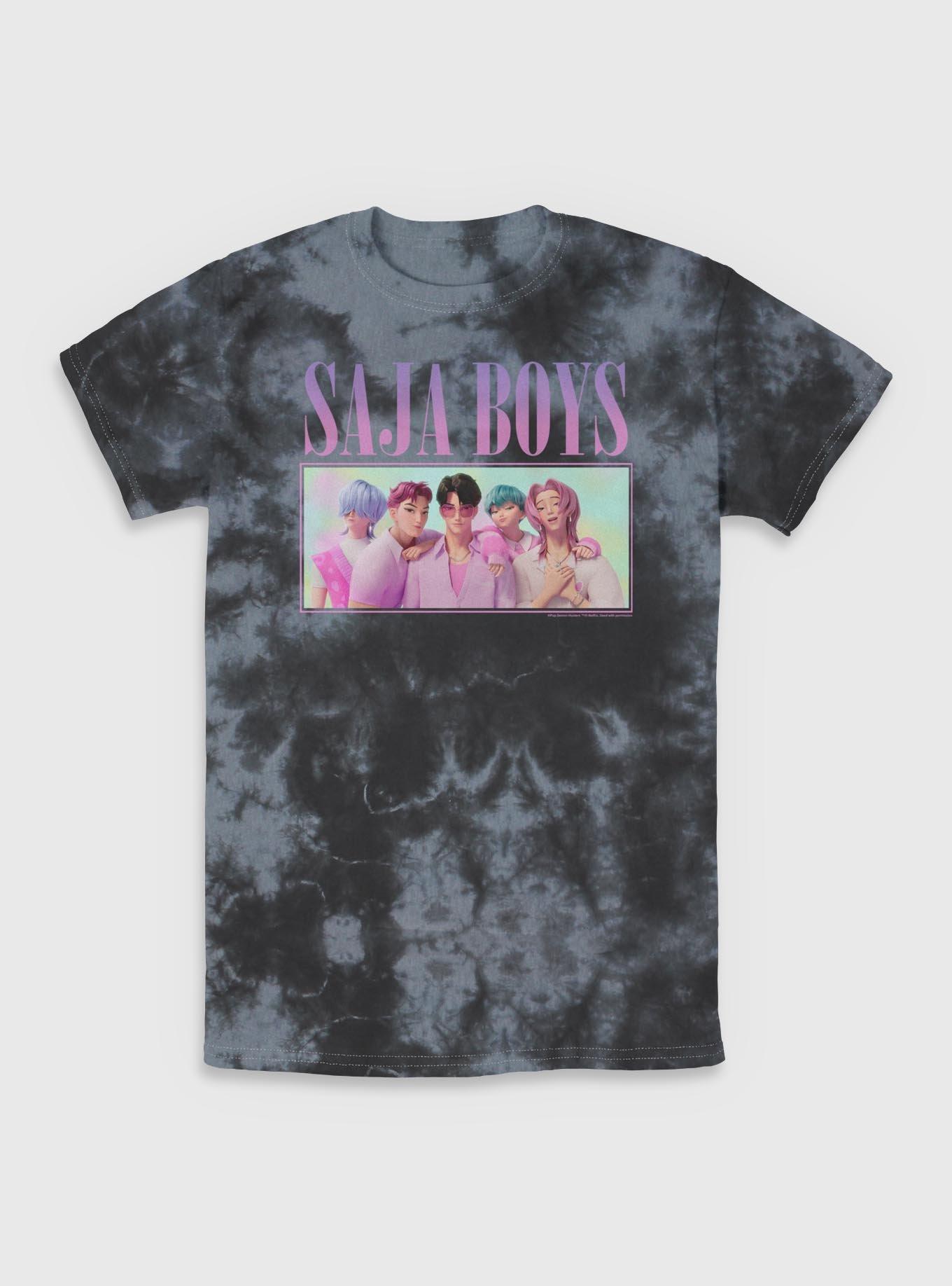 KPop Demon Hunters Saja Boys Group Tie-Dye T-Shirt, BLKCHAR, hi-res