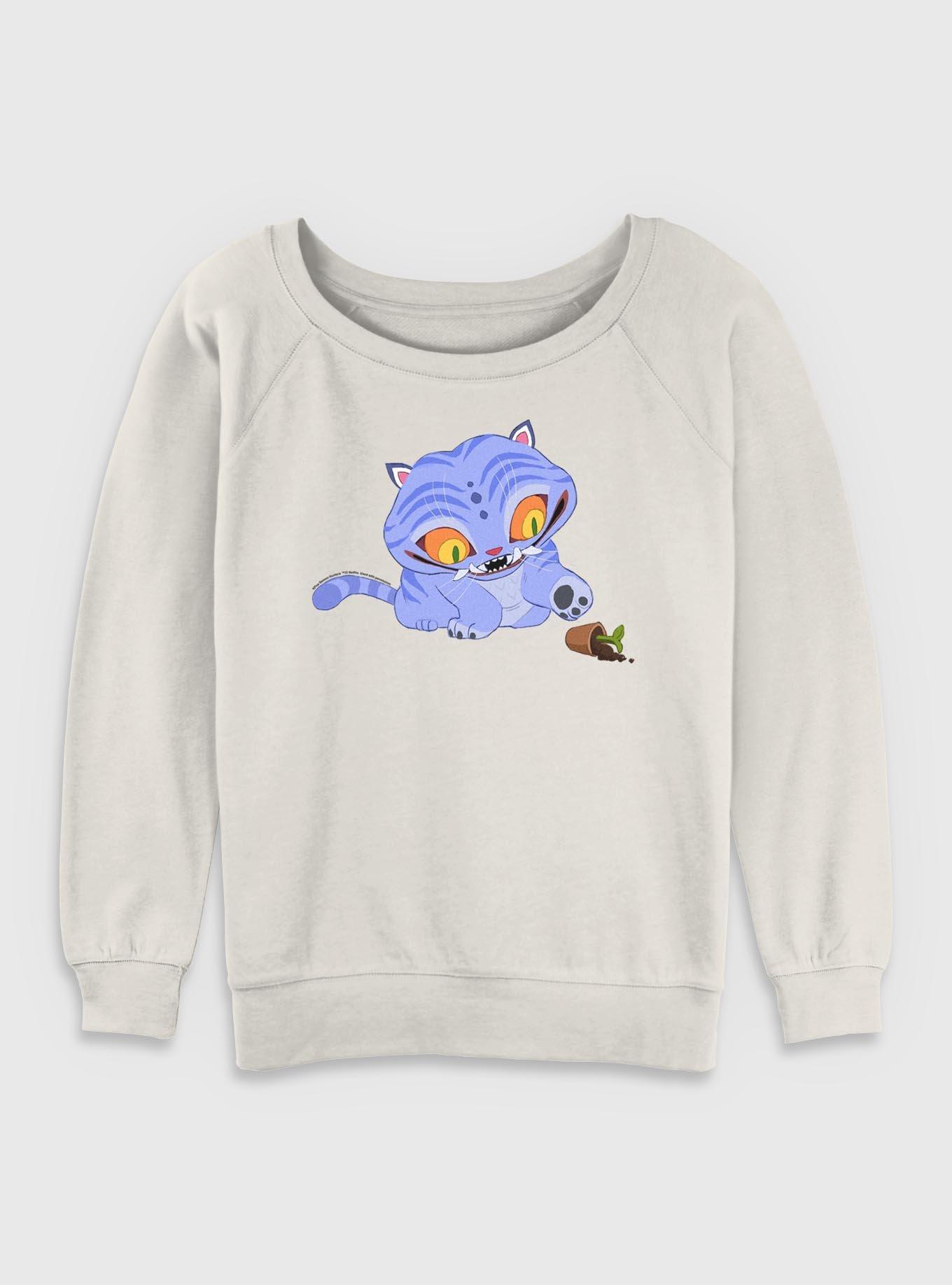 KPop Demon Hunters Chibi Derpy Tiger Girls Slouchy Sweatshirt