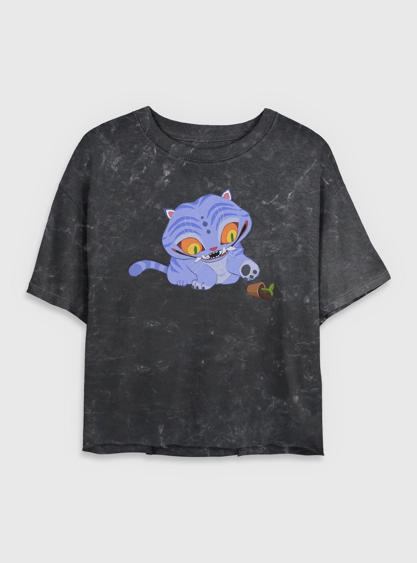 KPop Demon Hunters Chibi Derpy Tiger Girls Mineral Wash Crop T-Shirt, , hi-res