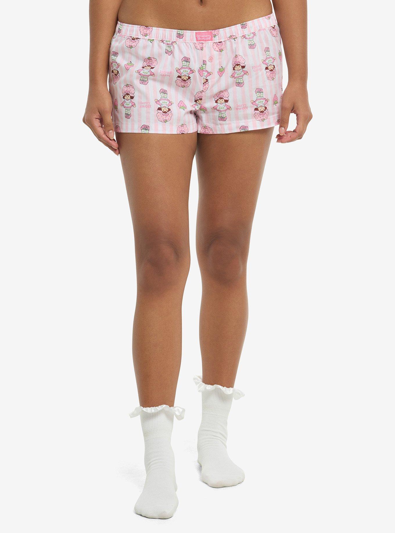 Strawberry Shortcake Stripe Girls Boxer Lounge Shorts, , hi-res