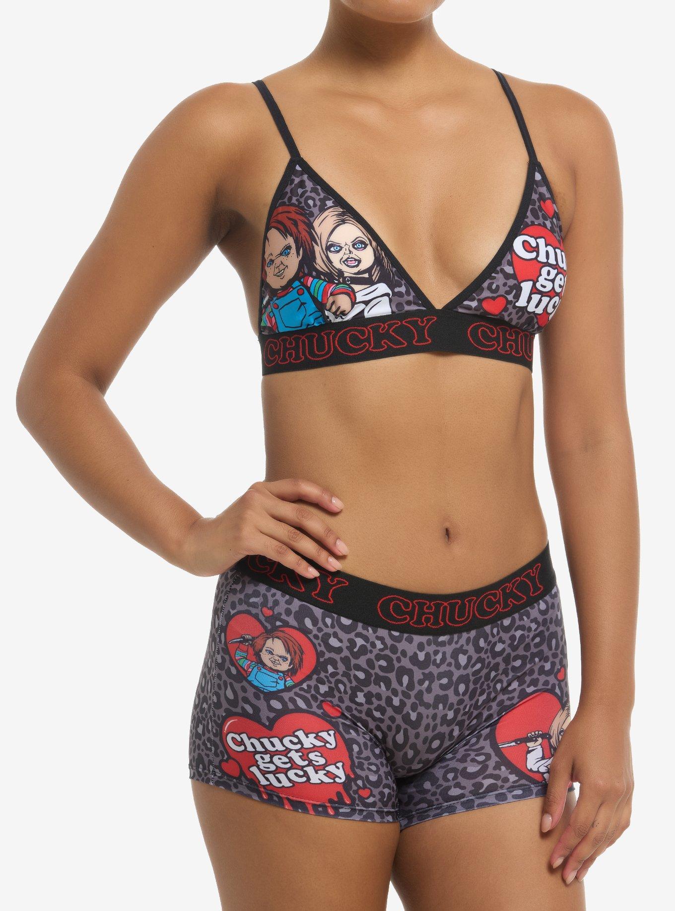 Chucky Tiffany & Chucky Cheetah Bra & Boyshort Panty Set, , hi-res