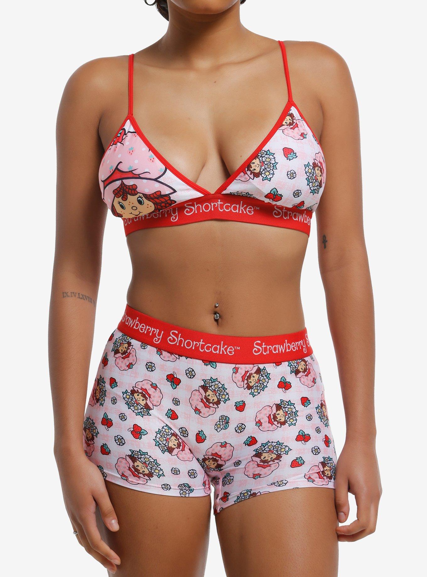 Strawberry Shortcake Gingham Bra & Boyshort Panty Set, , hi-res