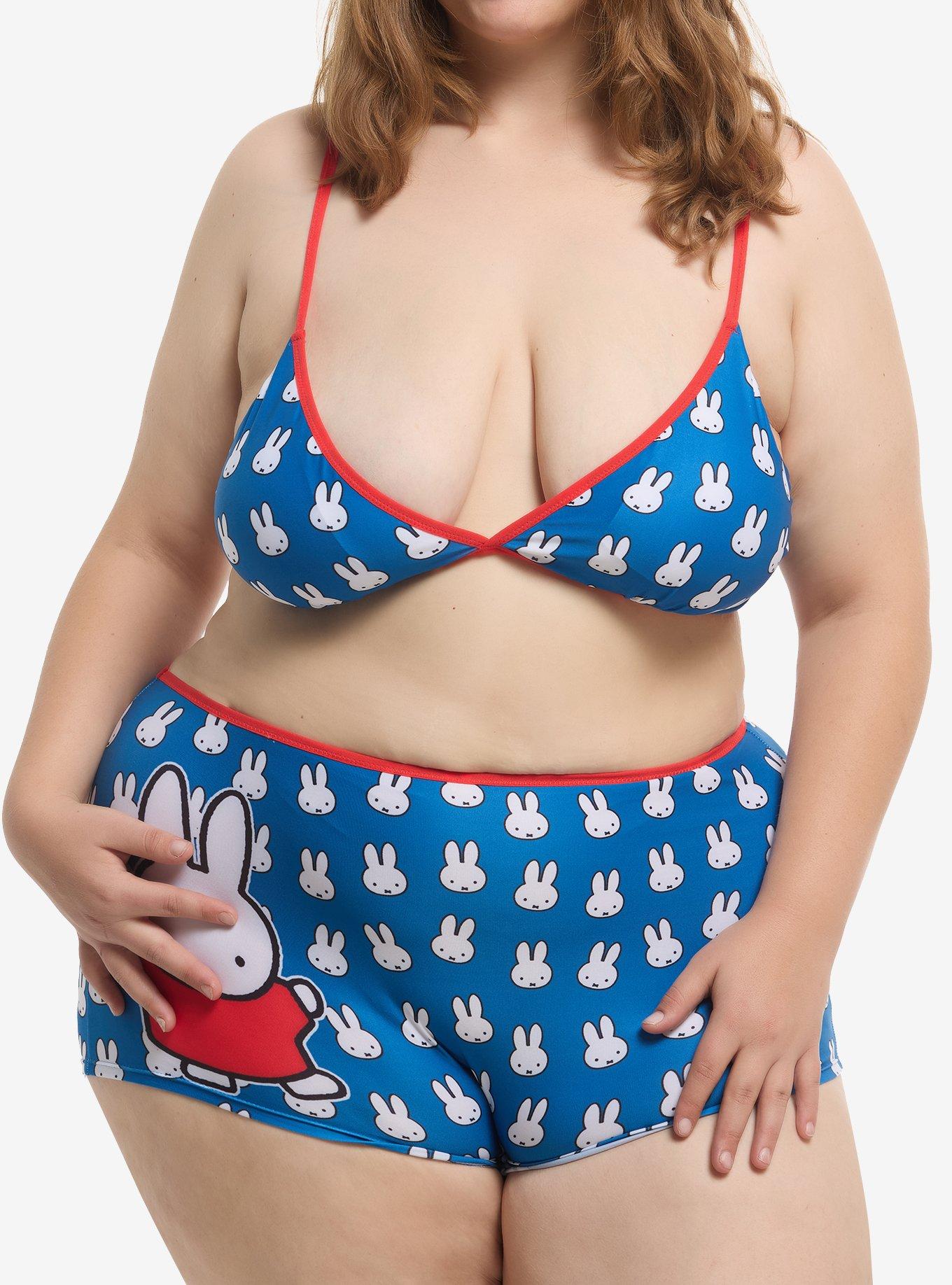 Miffy Face Bra & Boyshort Panty Set Plus Size, , hi-res