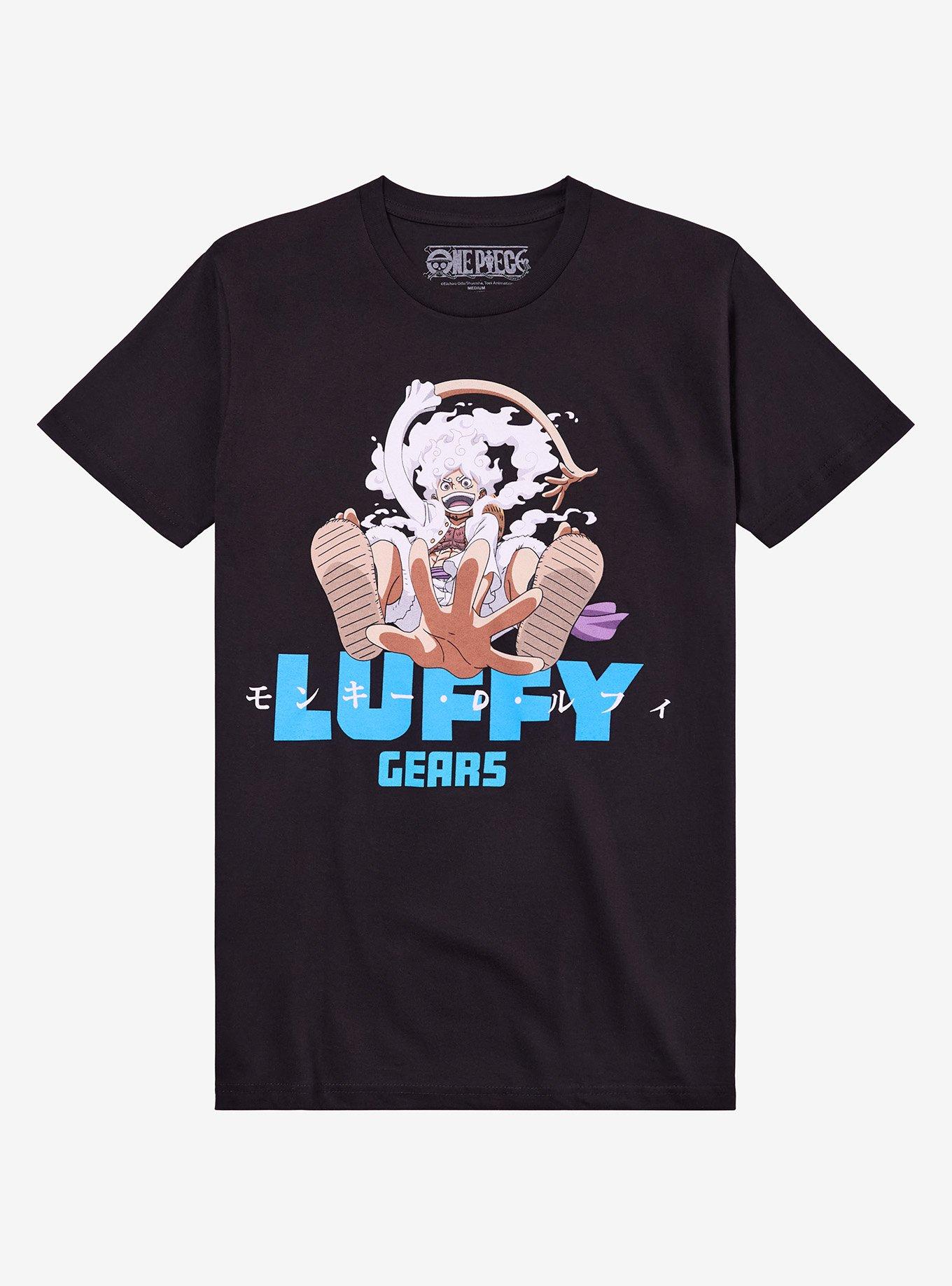 One Piece Luffy Gear 5 Blue Font T-Shirt, , hi-res