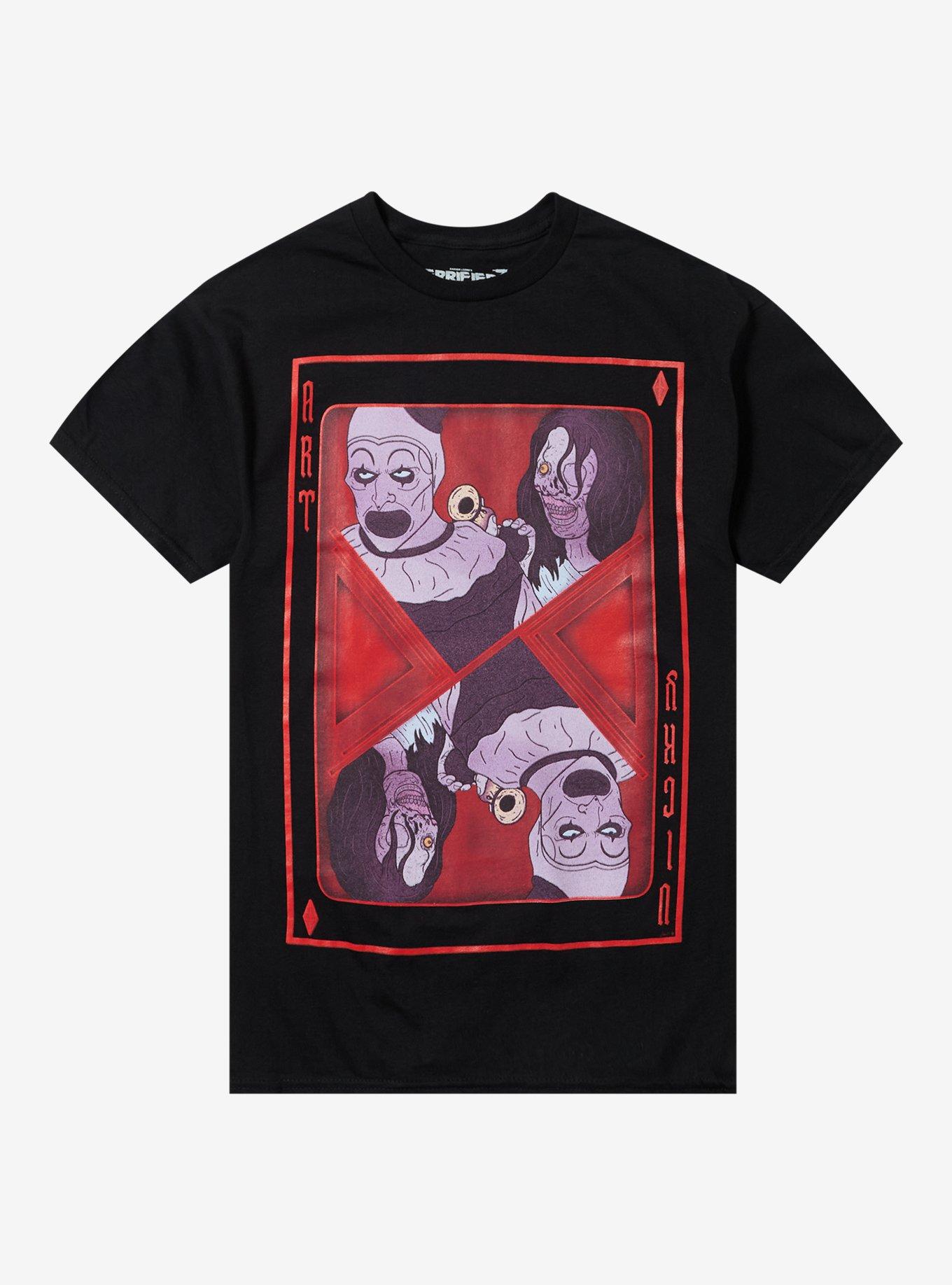 Terrifier Art The Clown & Vicky Paying Card T-Shirt, , hi-res