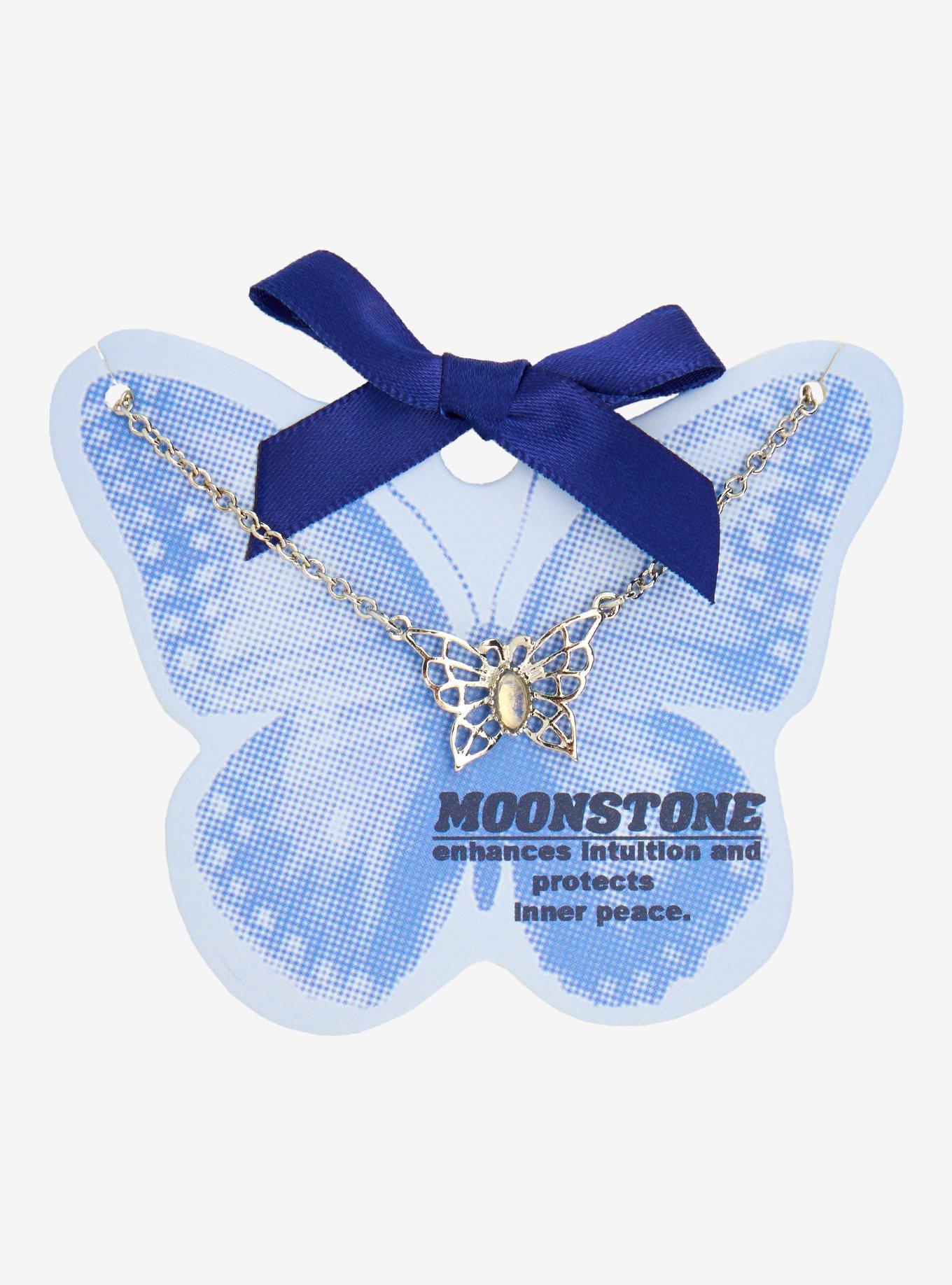 Thorn & Fable Moonstone Butterfly Necklace, , hi-res