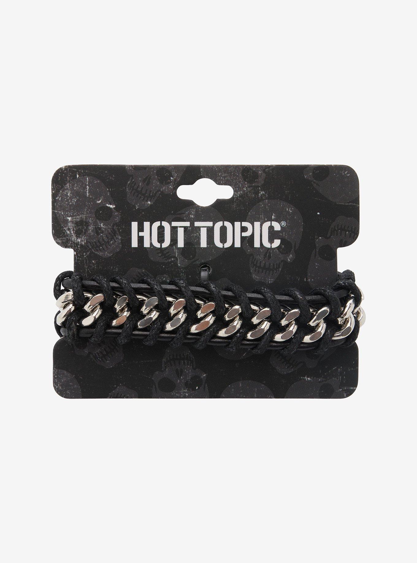 Braided Cord Chain Link Bracelet, , hi-res