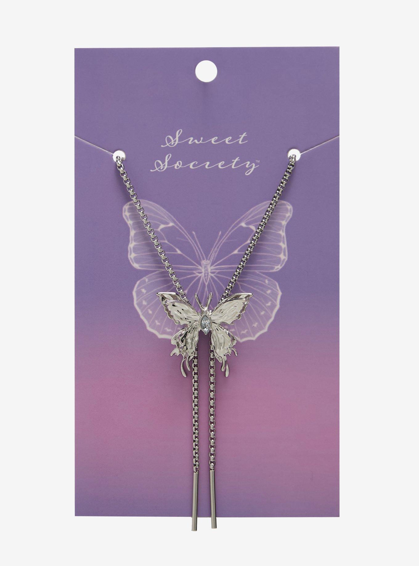 Sweet Society Butterfly Bolo Chain Necklace, , hi-res