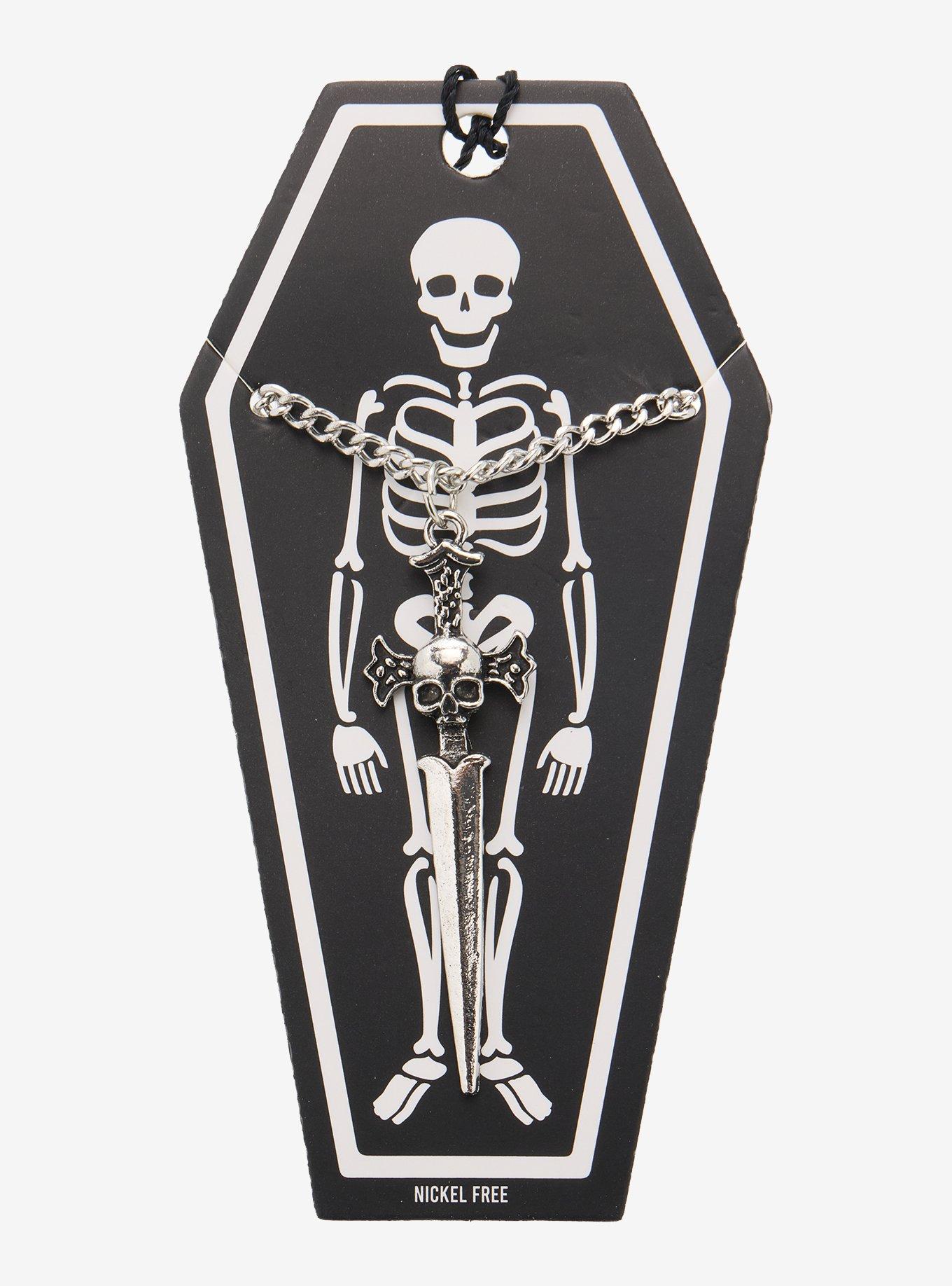 Skeleton Dagger Bookmark & Necklace Set, , hi-res