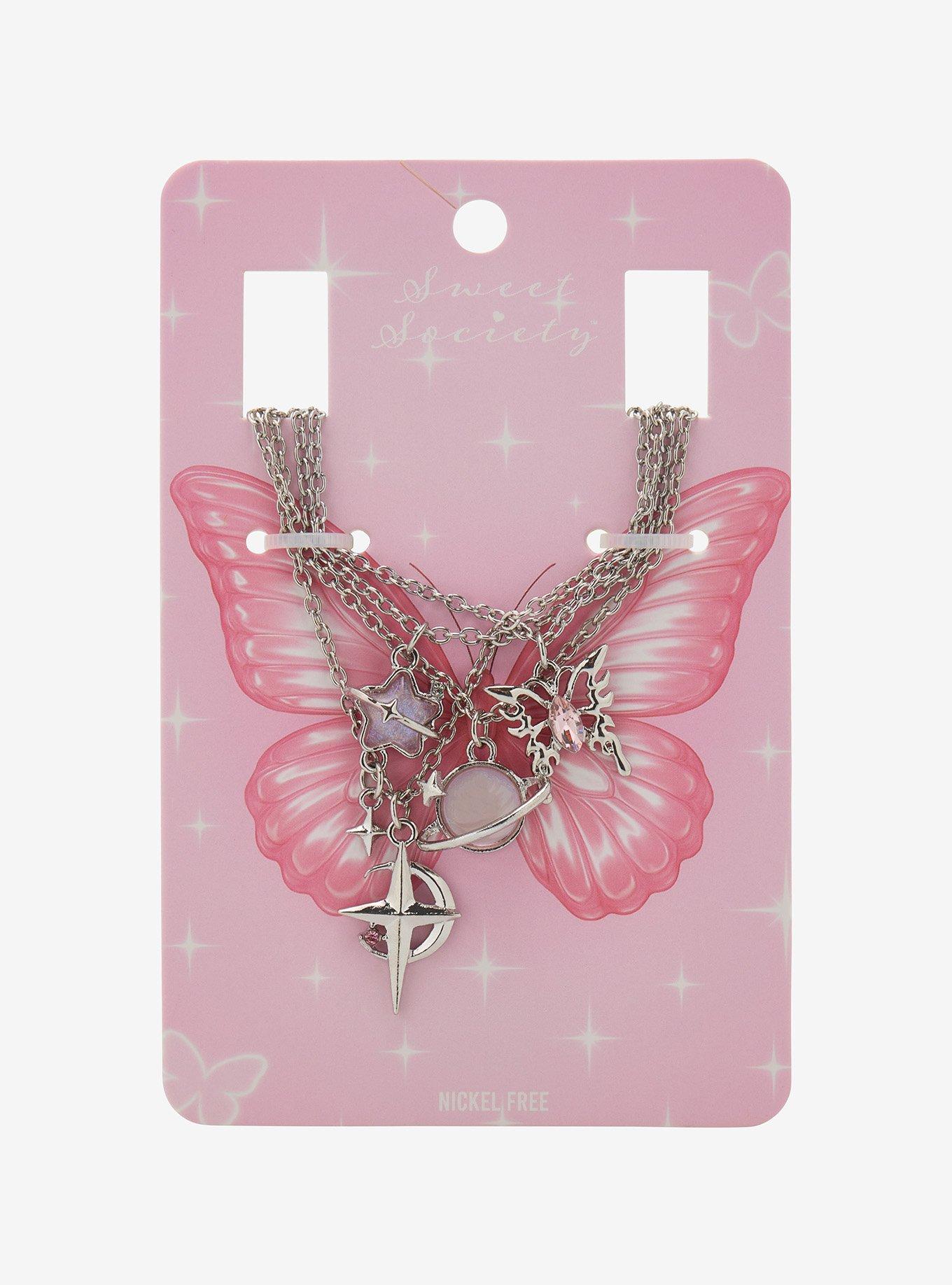 Sweet Society Pink Celestial Necklace Set, , hi-res