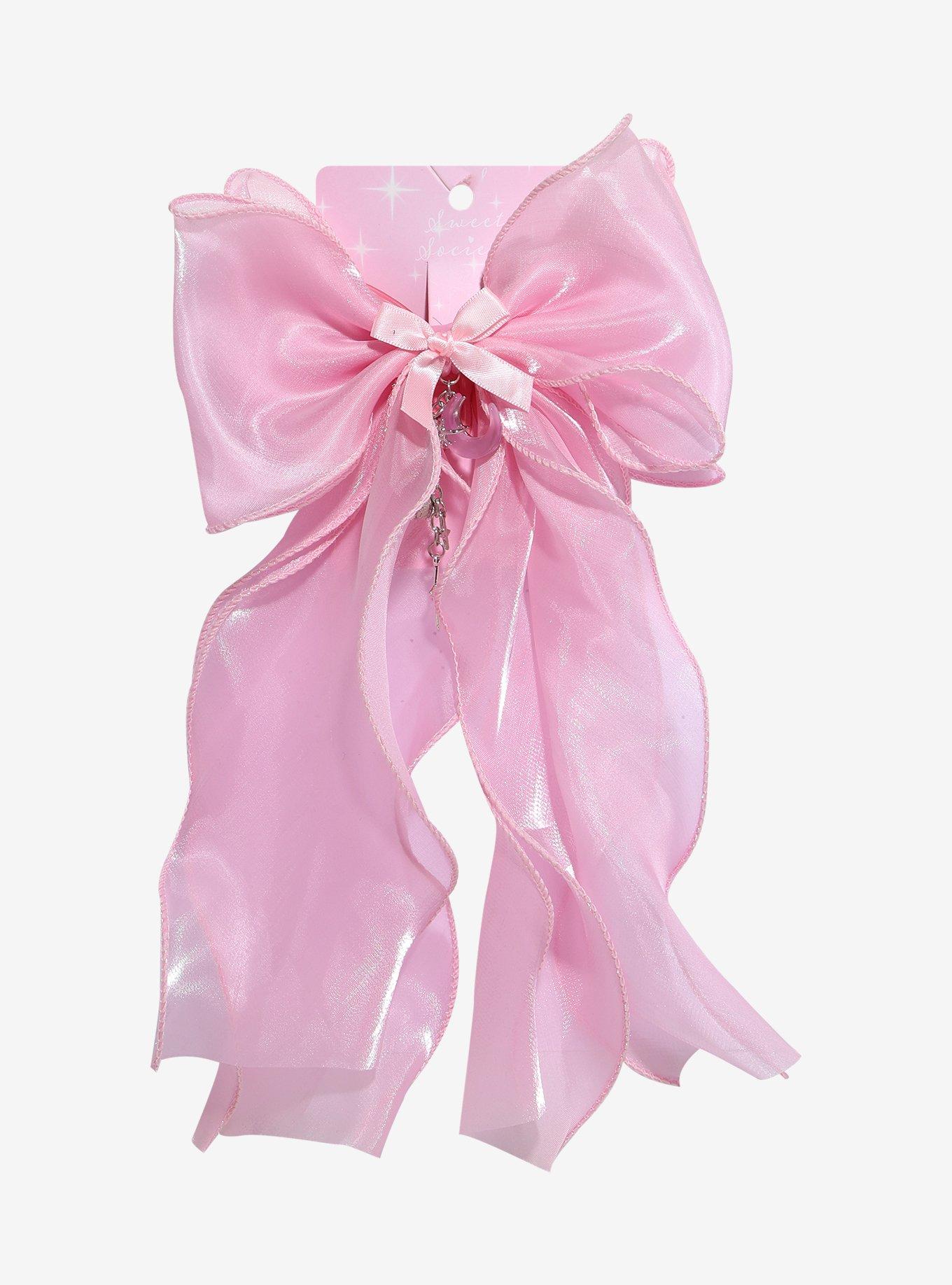 Sweet Society Pink Celestial Charm Organza Hair Bow, , hi-res