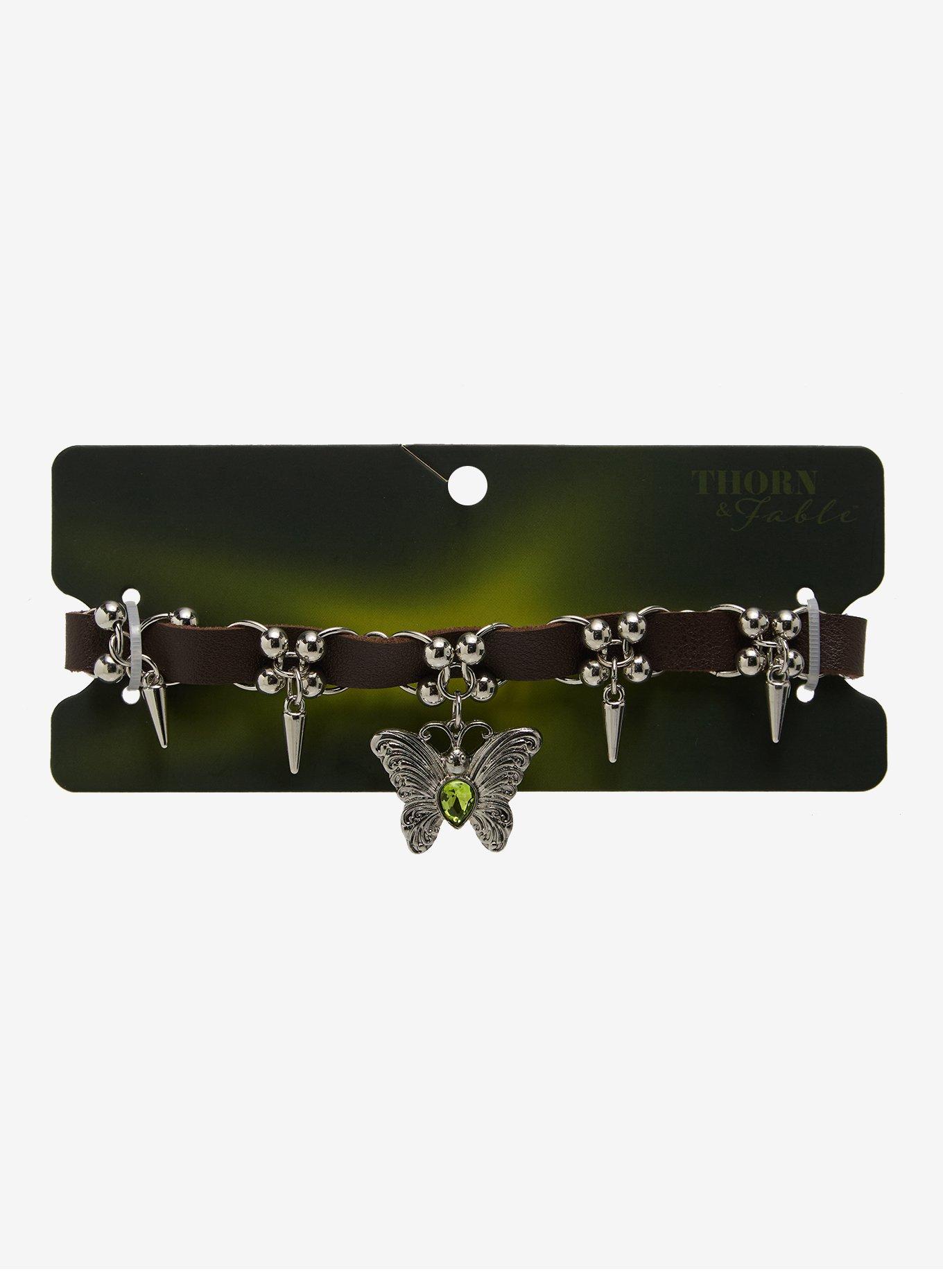 Thorn & Fable Twist Spike Butterfly Choker, , hi-res