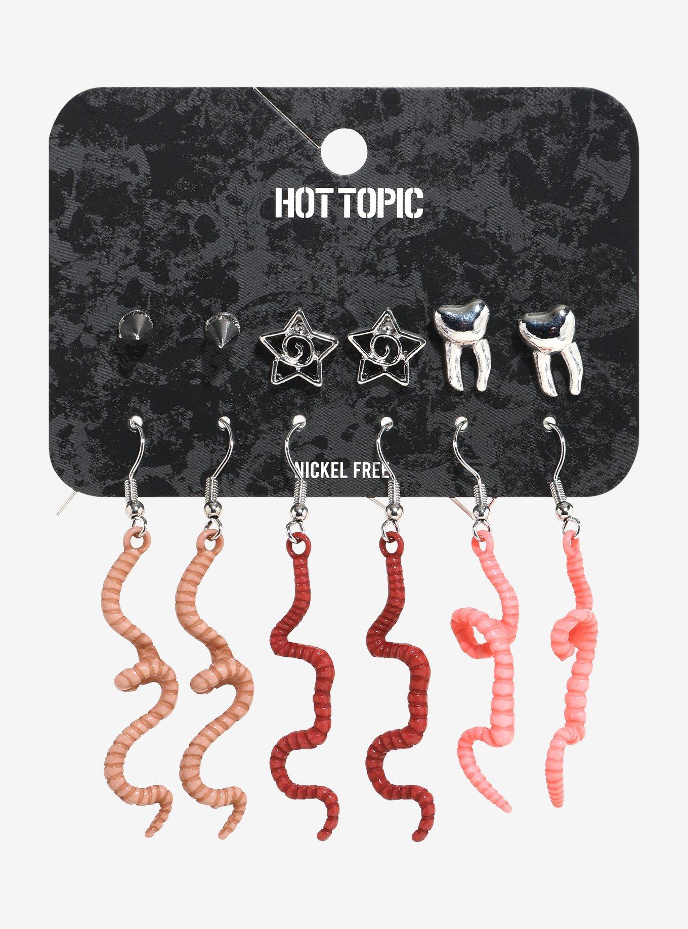 Earthworm Tooth Star Earring Set, , hi-res