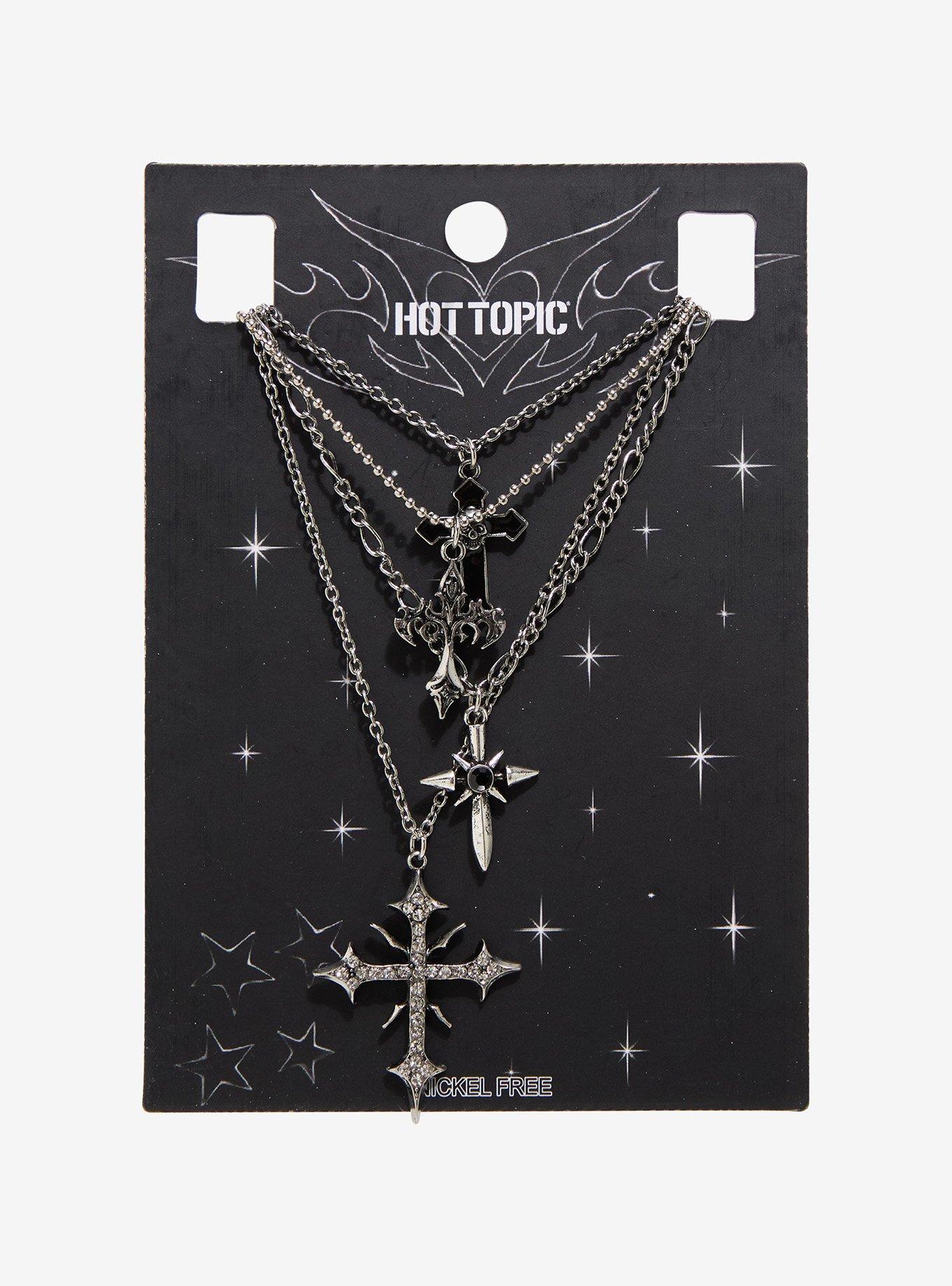 Cyber Gothic Cross Necklace Set, , hi-res