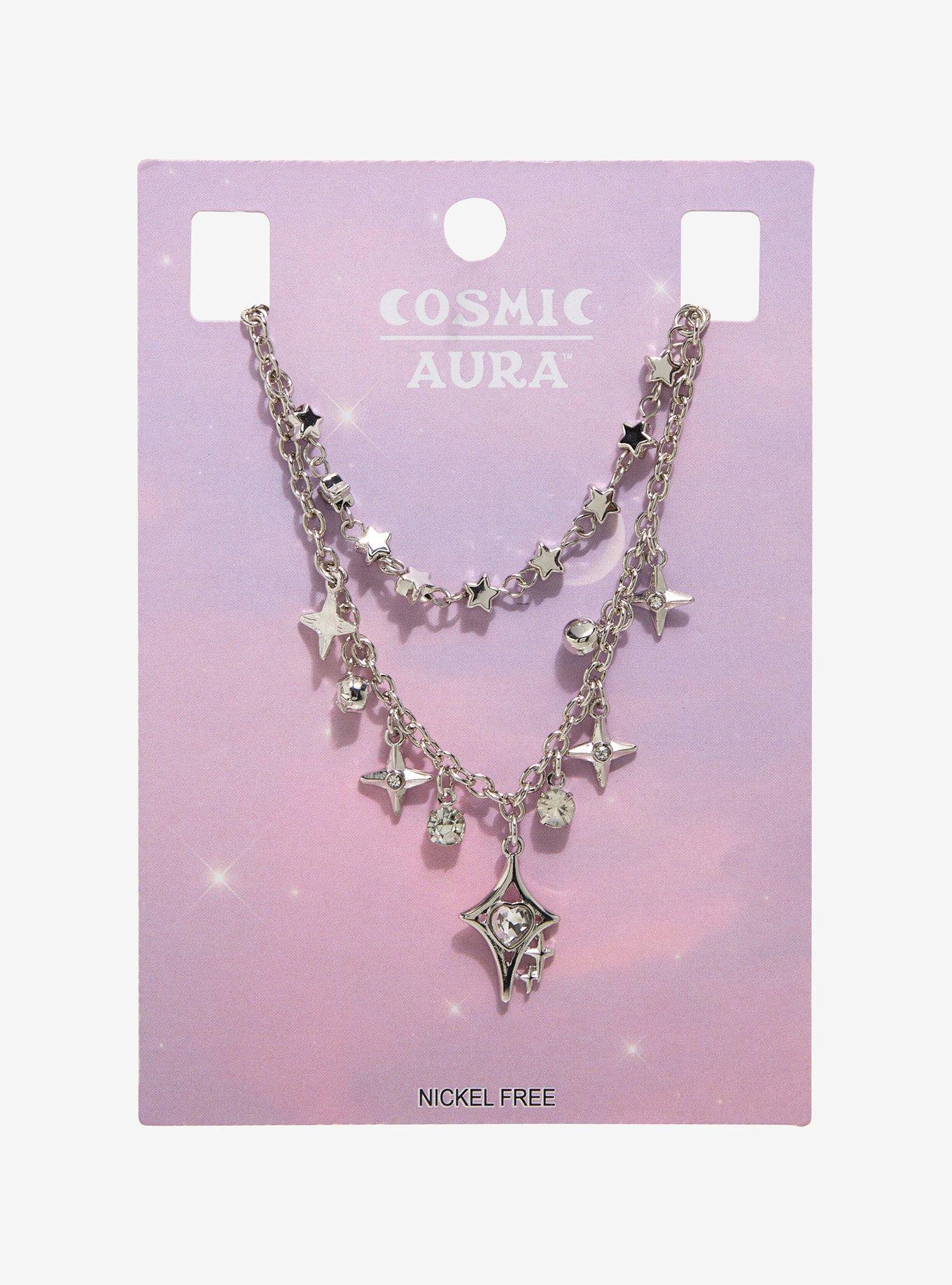 Cosmic Aura Star Point Rhinestone Layered Necklace, , hi-res