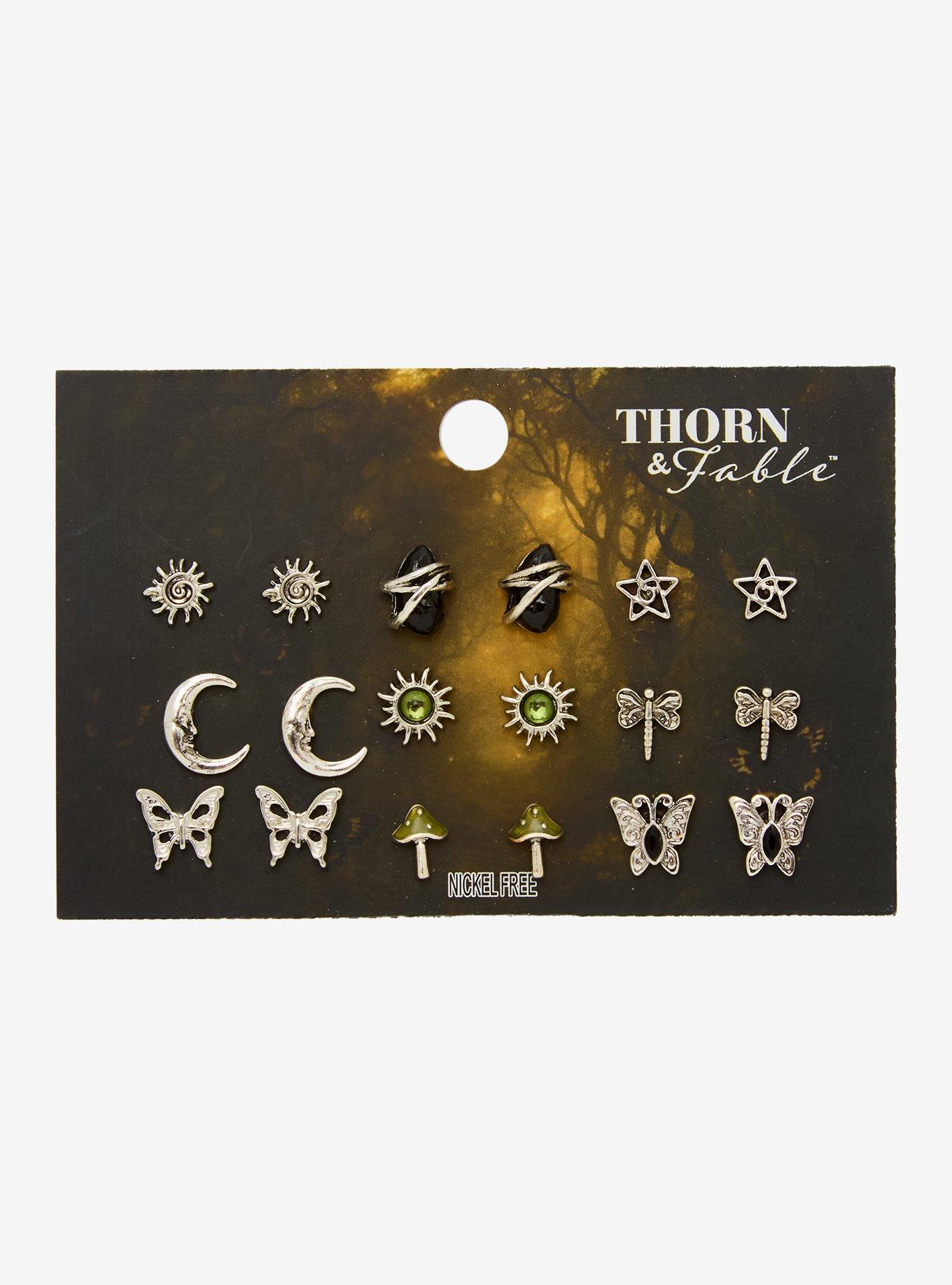 Thorn & Fable Grunge Forest Stud Earring Set, , hi-res