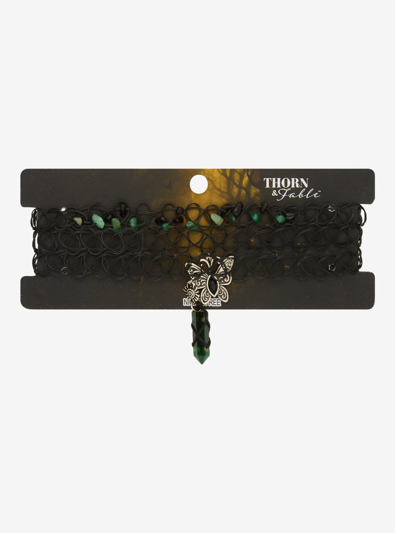 Thorn & Fable Butterfly & Crystal Tattoo Choker Set, , hi-res