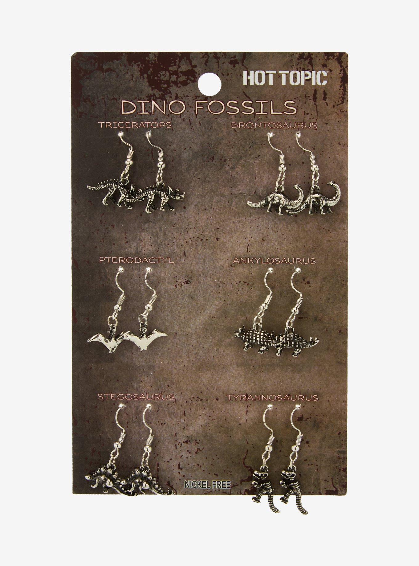 Dinosaur Fossil Drop Earring Set, , hi-res