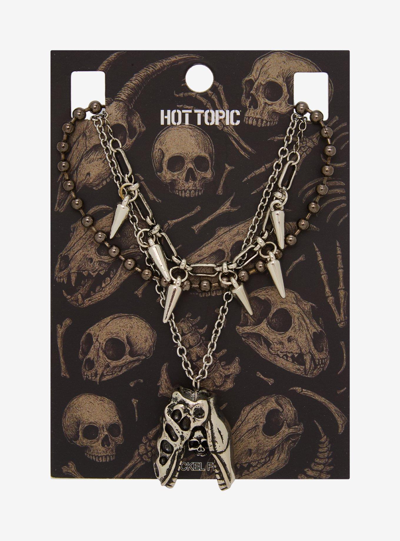 Dinosaur Skull Spike Necklace Set, , hi-res