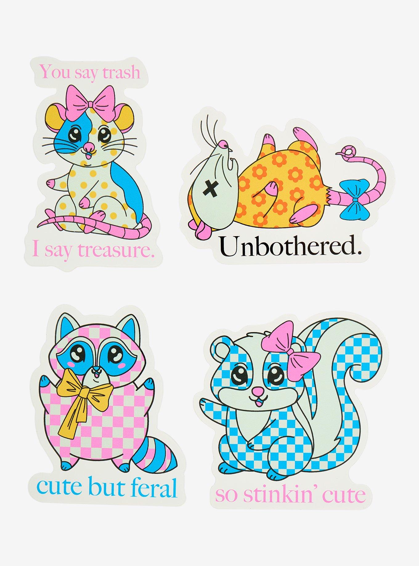 Pretty Trashy Colorful Critters Sticker Set, , hi-res
