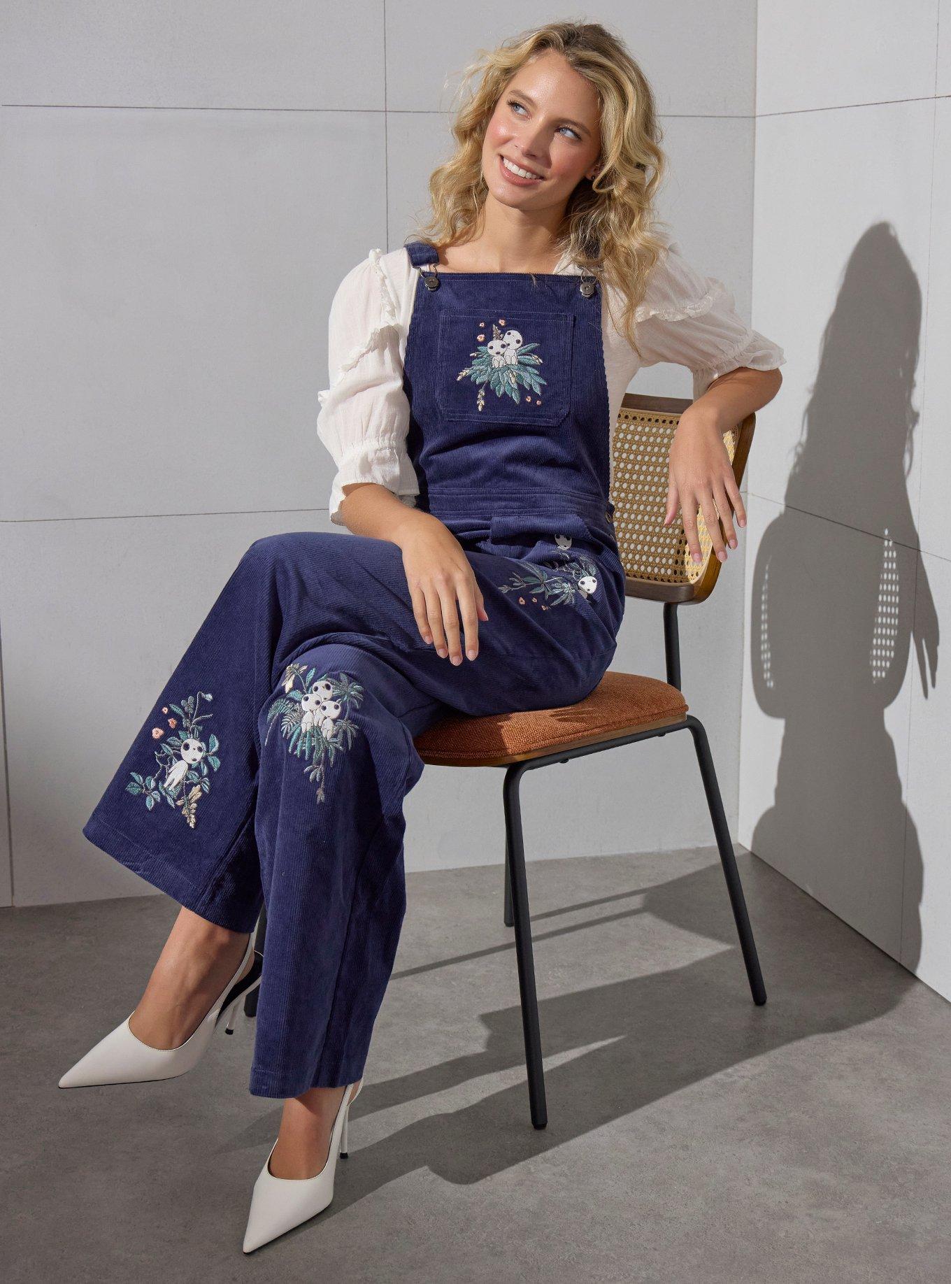 Studio Ghibli® Princess Mononoke Glow-in-the-Dark Kodama Women's Corduroy Overalls — BoxLunch Exclusive