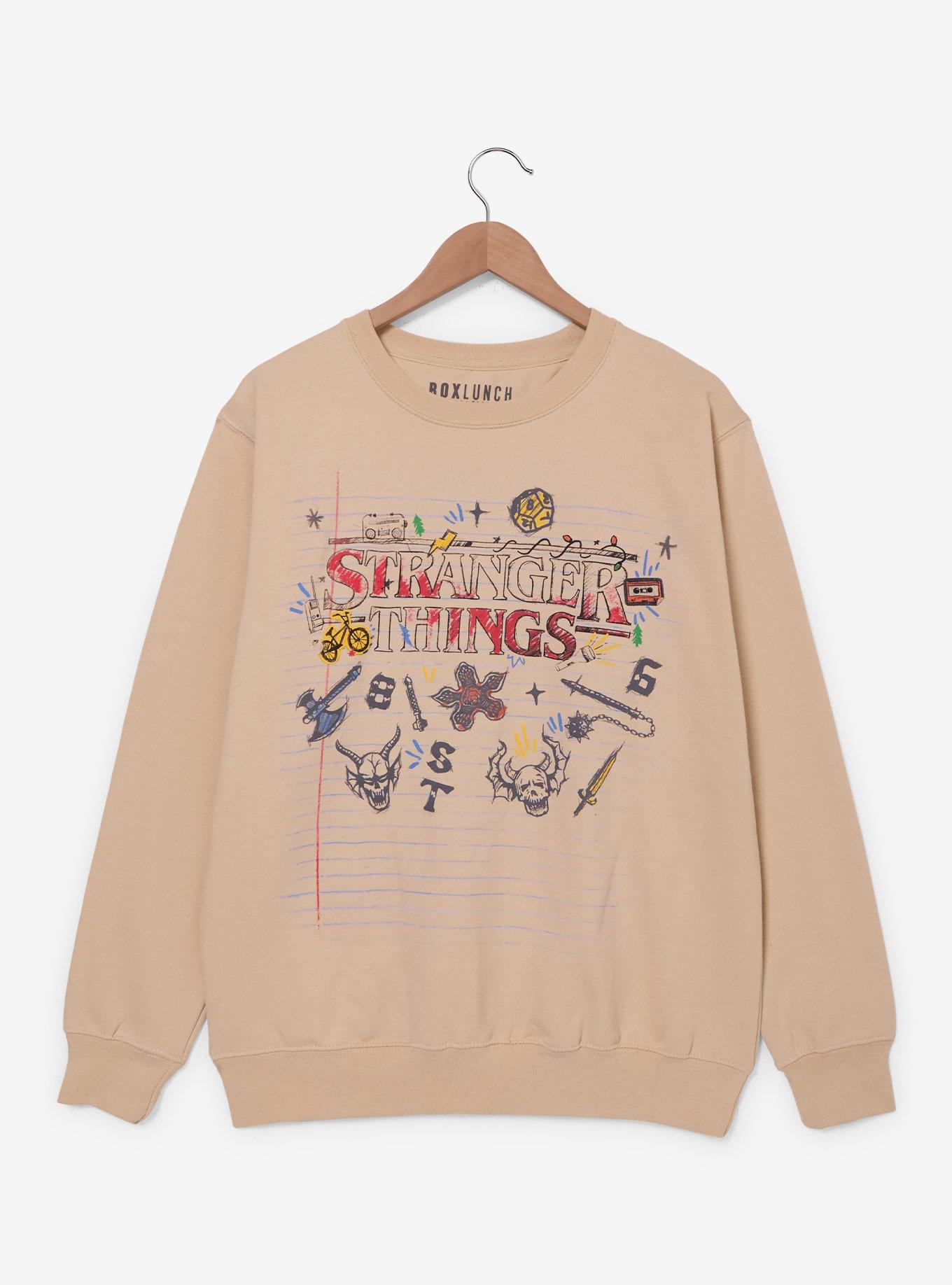 Stranger Things Doodle Icons Women's Crewneck - BoxLunch Exclusive, , hi-res
