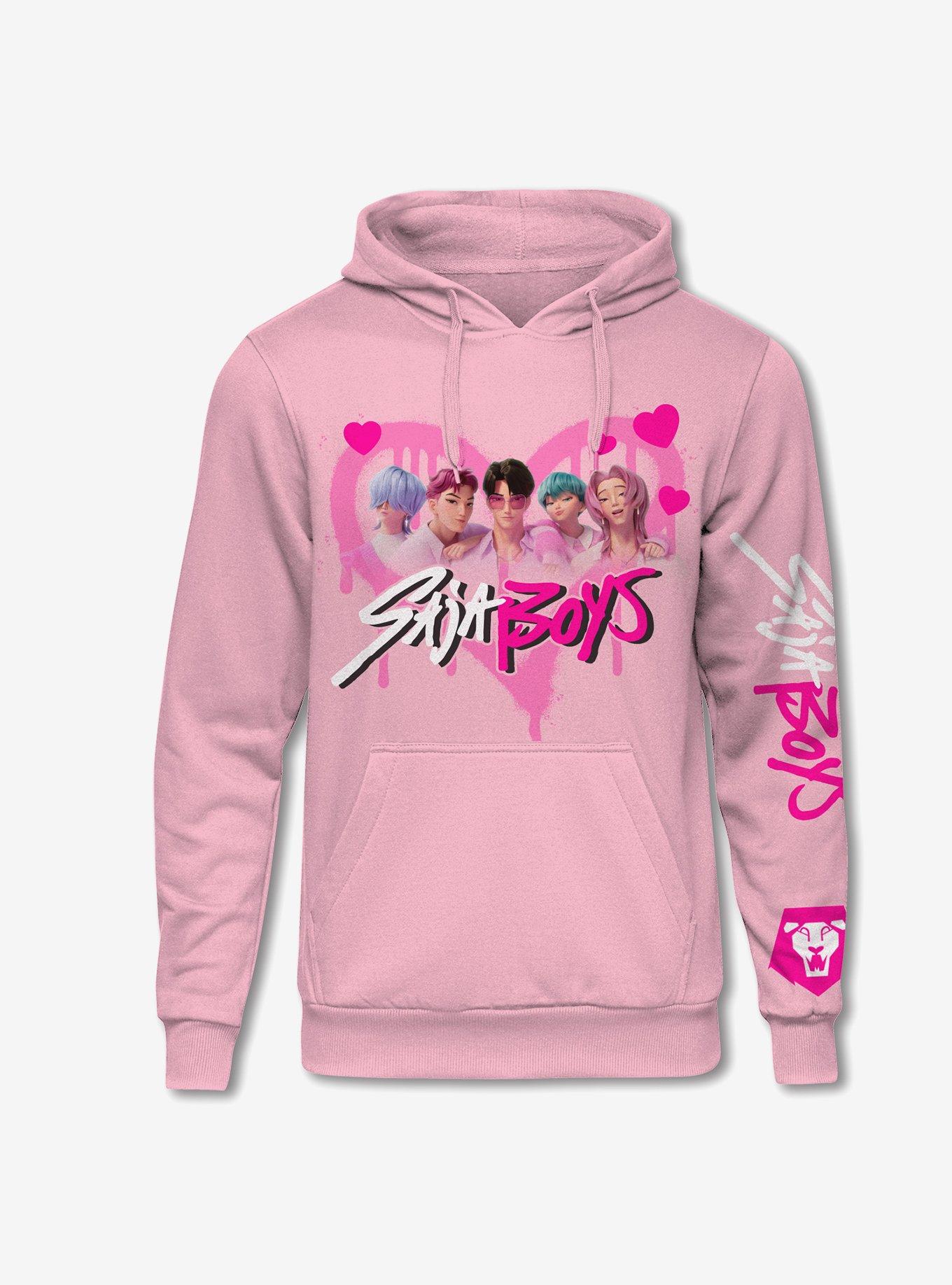 popo様 オーダーページ KPop Demon Hunters Saja Boys Pink Hoodie | Hot Topic