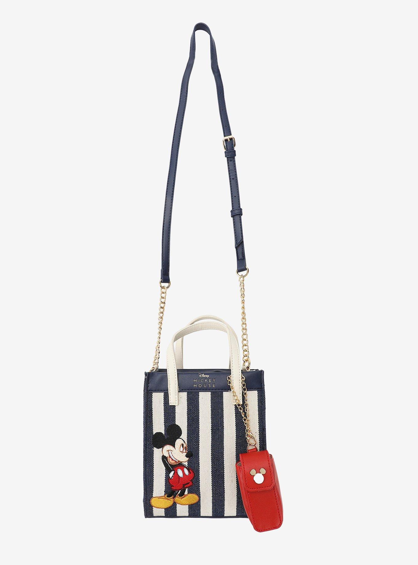 Disney Mickey Mouse Blue & White Stripe Crossbody Bag, , hi-res