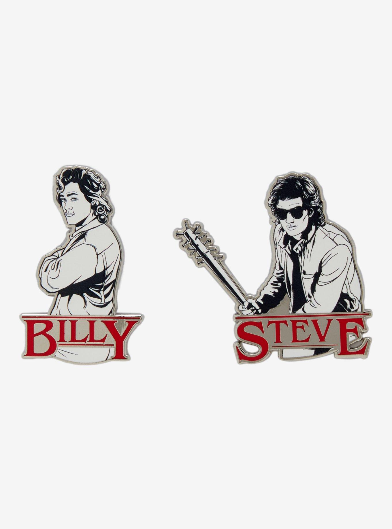 Stranger Things Steve & Billy Retro Enamel Pin Set — BoxLunch Exclusive, , hi-res