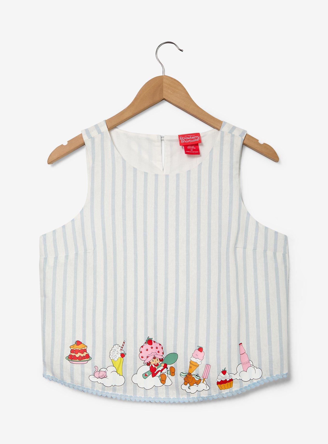 Strawberry Shortcake Desserts Striped Women's Cropped Linen Tank - BoxLunch Exclusive, , hi-res
