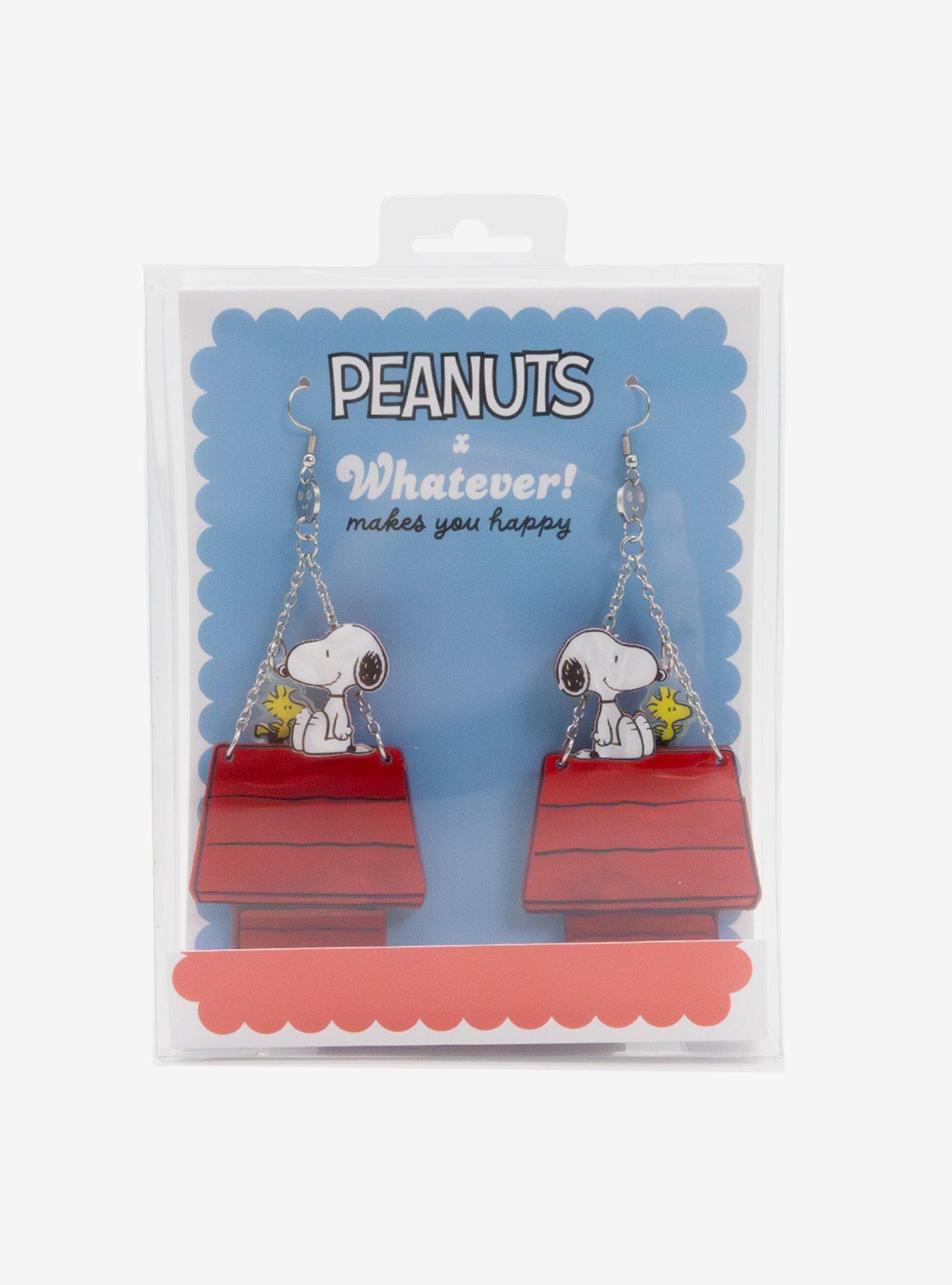 Whatever! Makes You Happy Peanuts Snoopy Dog House Earrings, , hi-res