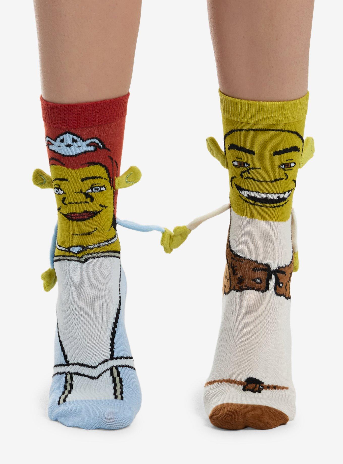 Shrek & Fiona Magnetic Arms Mismatch Cozy Socks, , hi-res