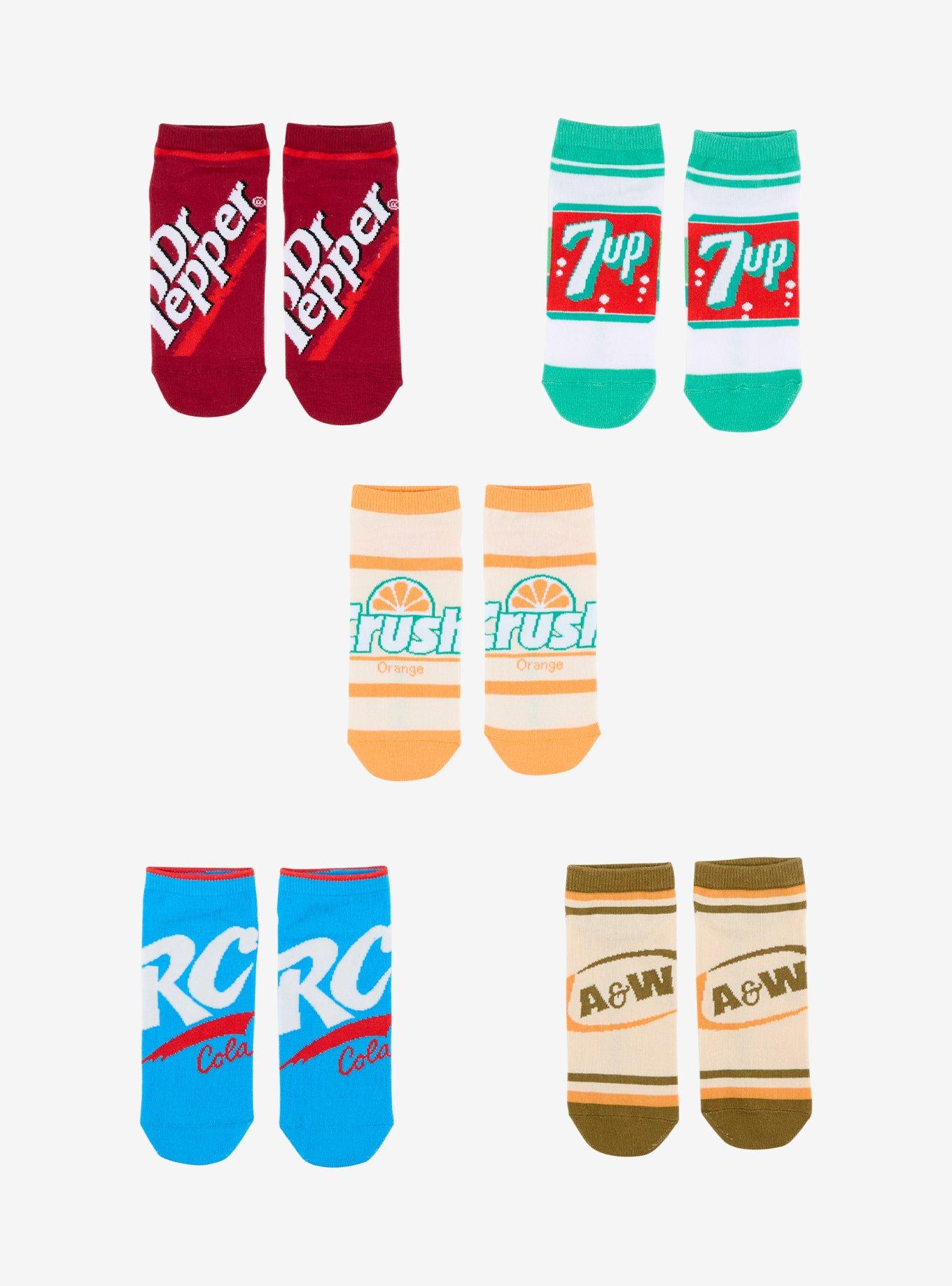Dr. Pepper Soda Mix No-Show Socks 5 Pack, , hi-res