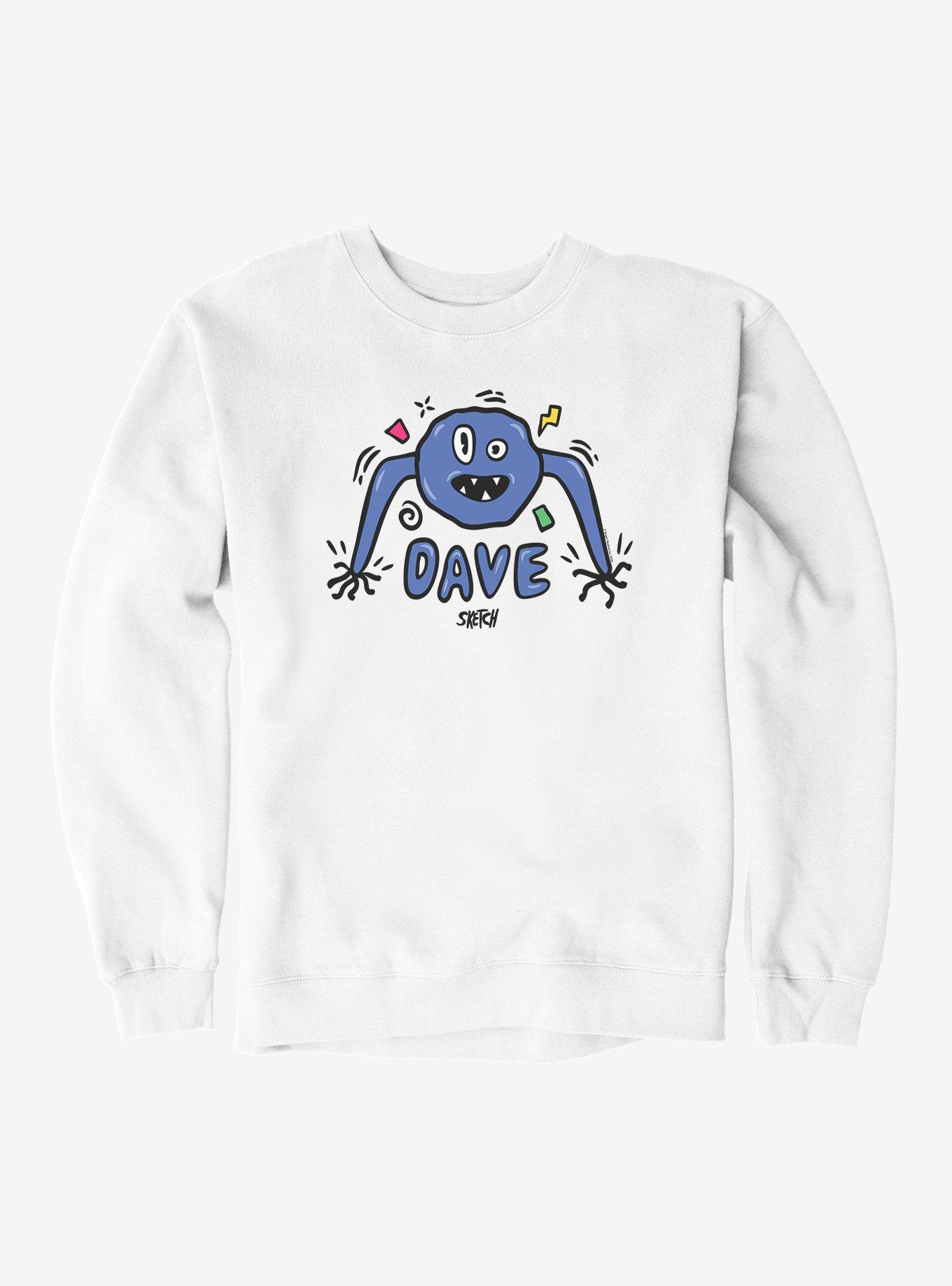 Sketch Dave Doodle Sweatshirt, WHITE, hi-res