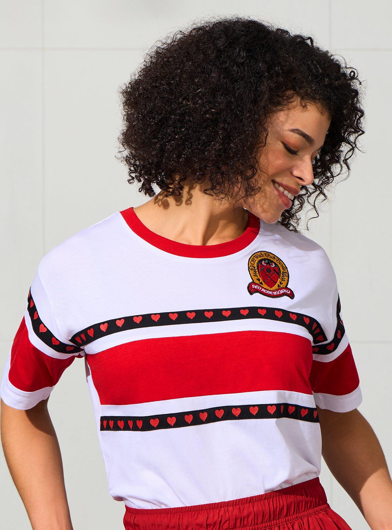 Disney Alice in Wonderland Red Rose Society Women's Cropped T