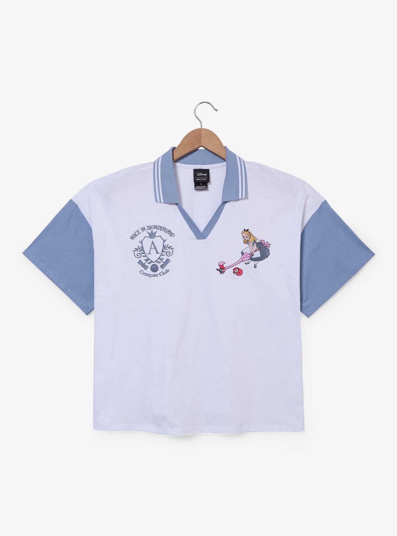 Disney Alice in Wonderland Croquet Club Women's Plus Size Cropped Polo T-Shirt - BoxLunch Exclusive, , hi-res