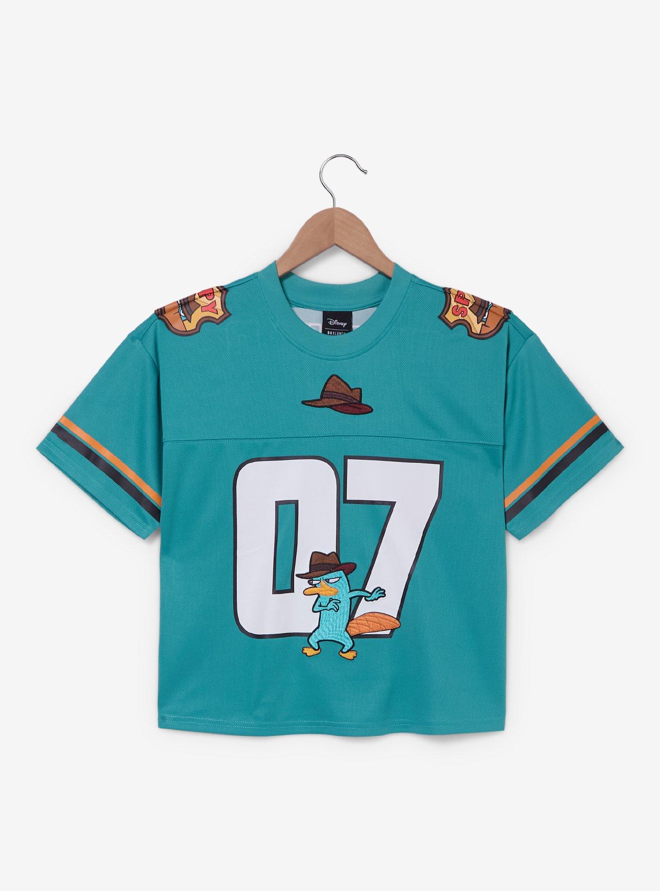 Disney Phineas & Ferb Perry Women's Cropped Football Jersey