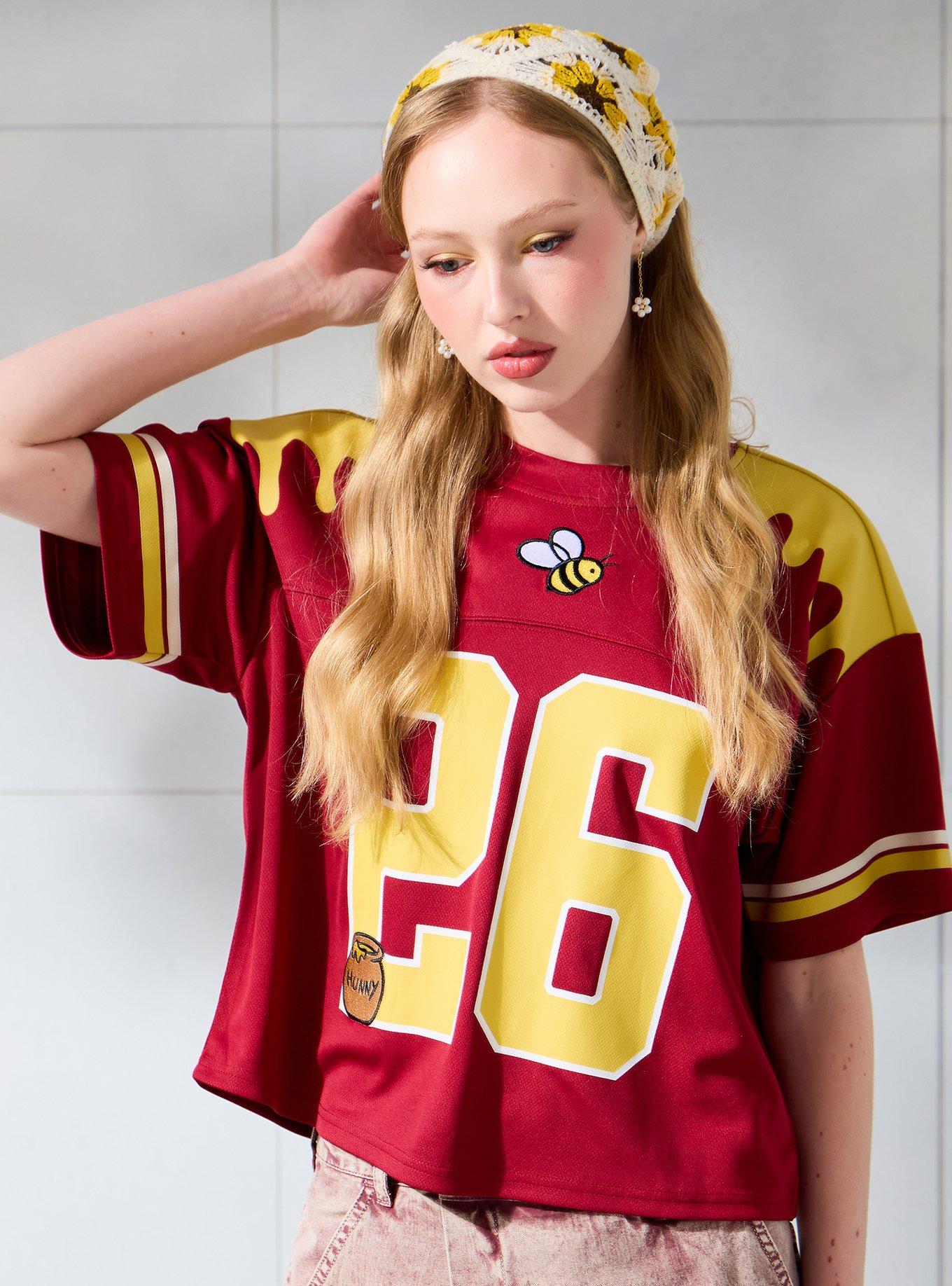 Disney Winnie the Pooh Women's Cropped Football Jersey - BoxLunch Exclusive