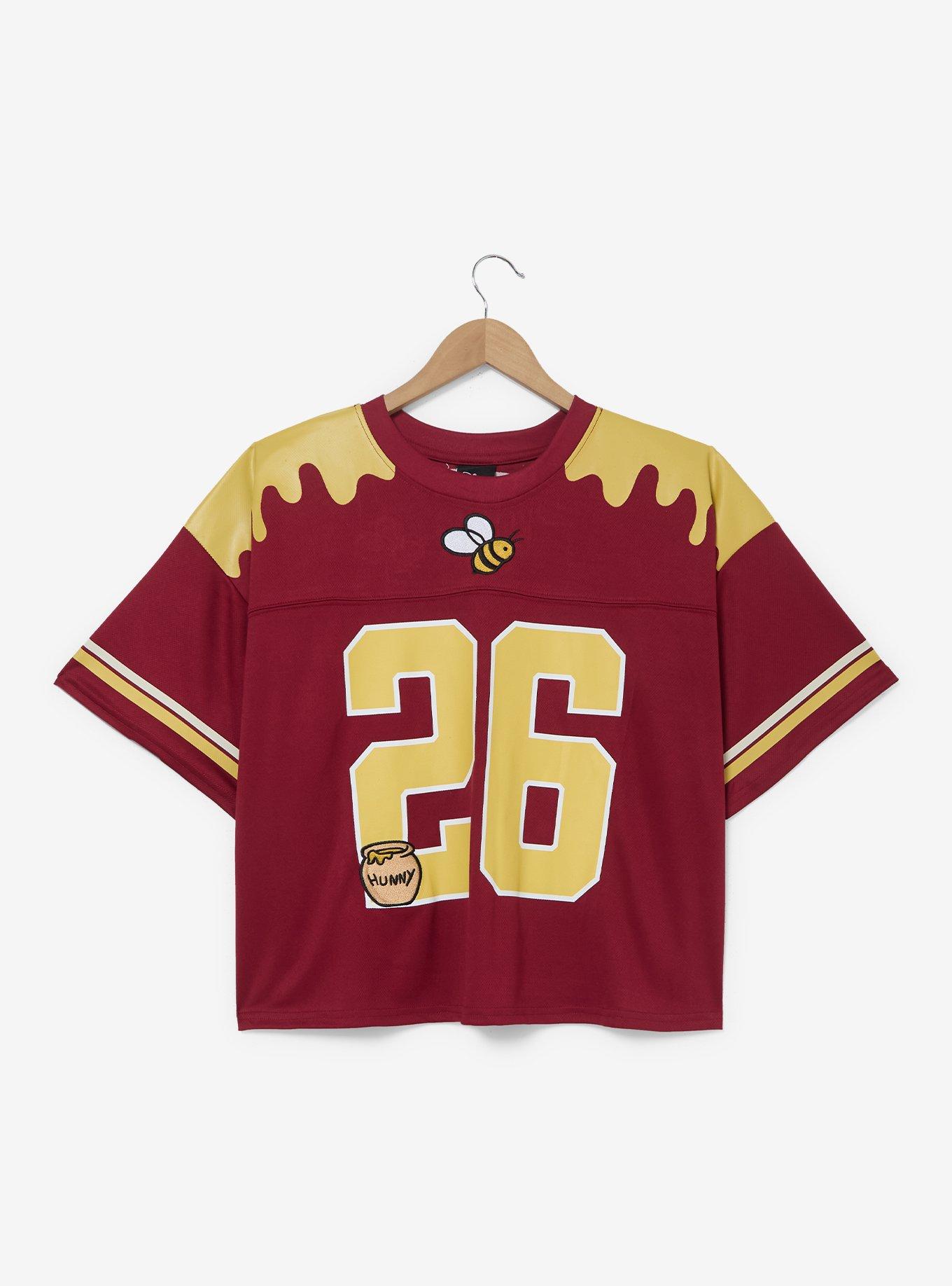 Disney Winnie the Pooh Women's Plus Size Cropped Football Jersey - BoxLunch Exclusive, , hi-res