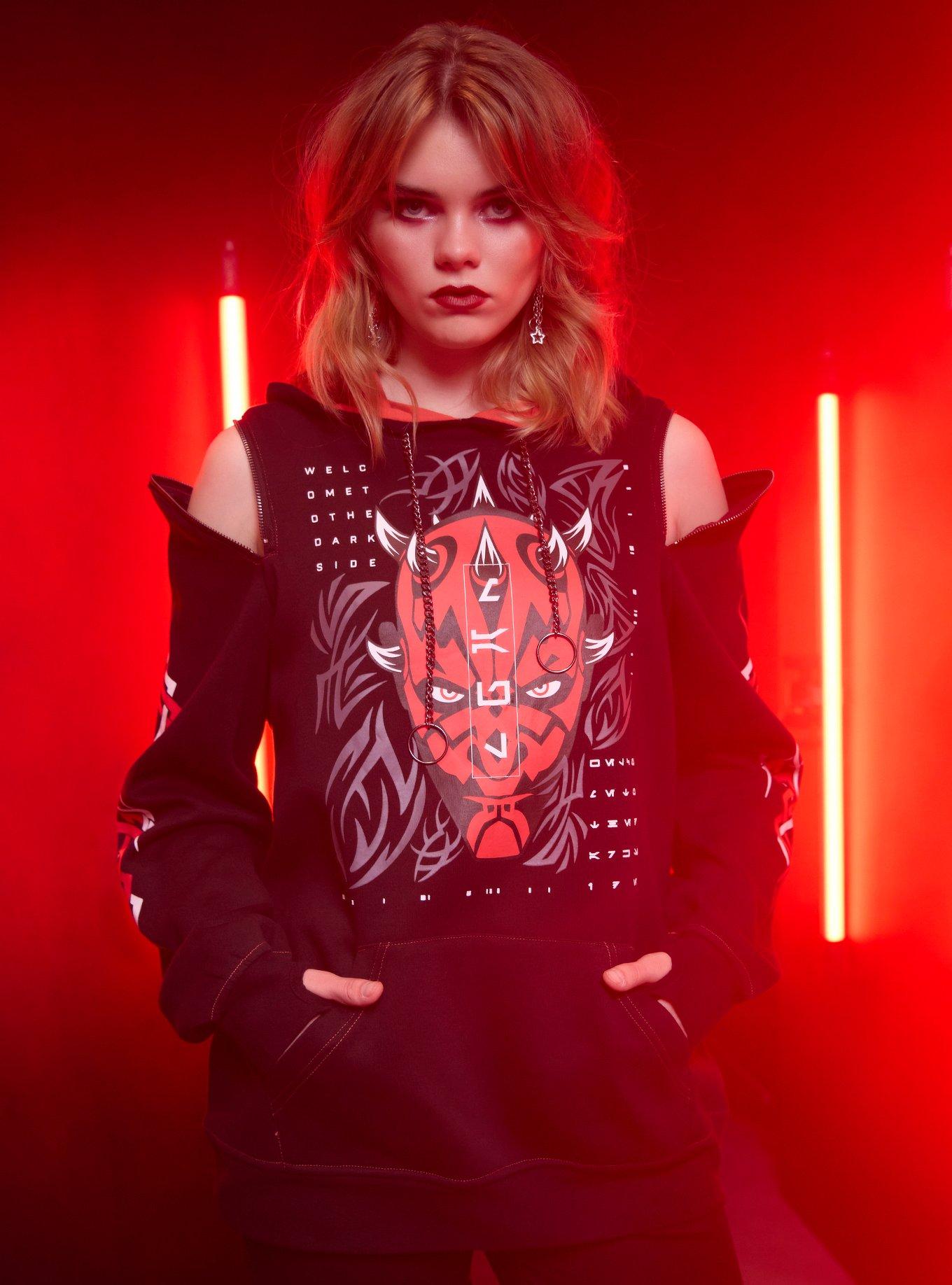 Her Universe Star Wars: Maul - Shadow Lord Portrait Girls Oversized Cold-Shoulder Hoodie
