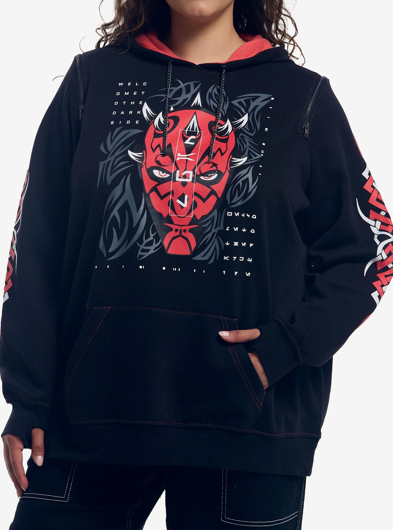 Her Universe Star Wars: Maul - Shadow Lord Portrait Girls Oversized Cold-Shoulder Hoodie Plus Size