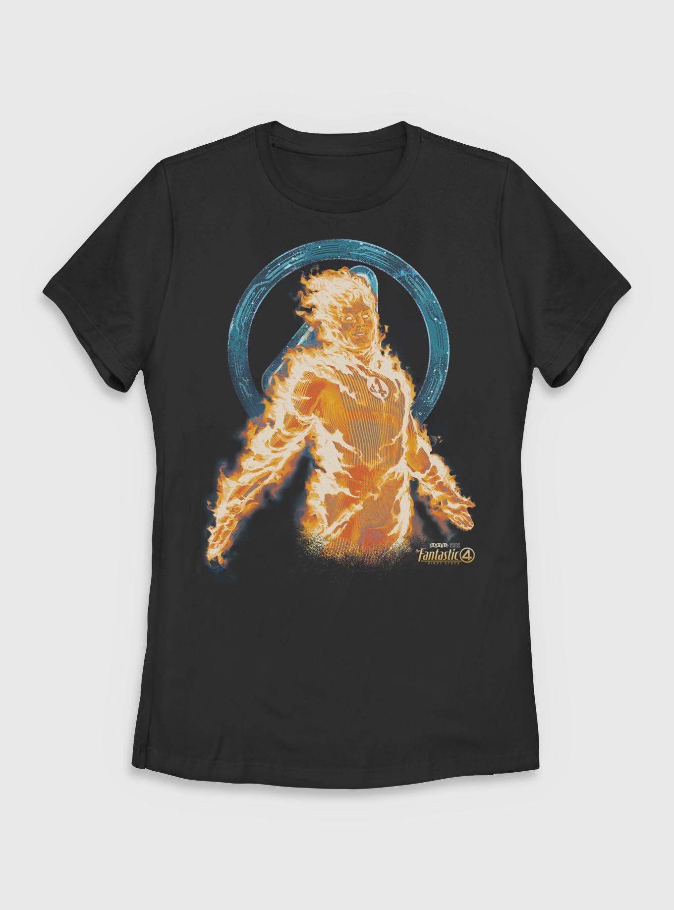 Marvel The Fantastic Four: First Steps Blazing Johnny Storm Human Torch Womens T-Shirt, , hi-res