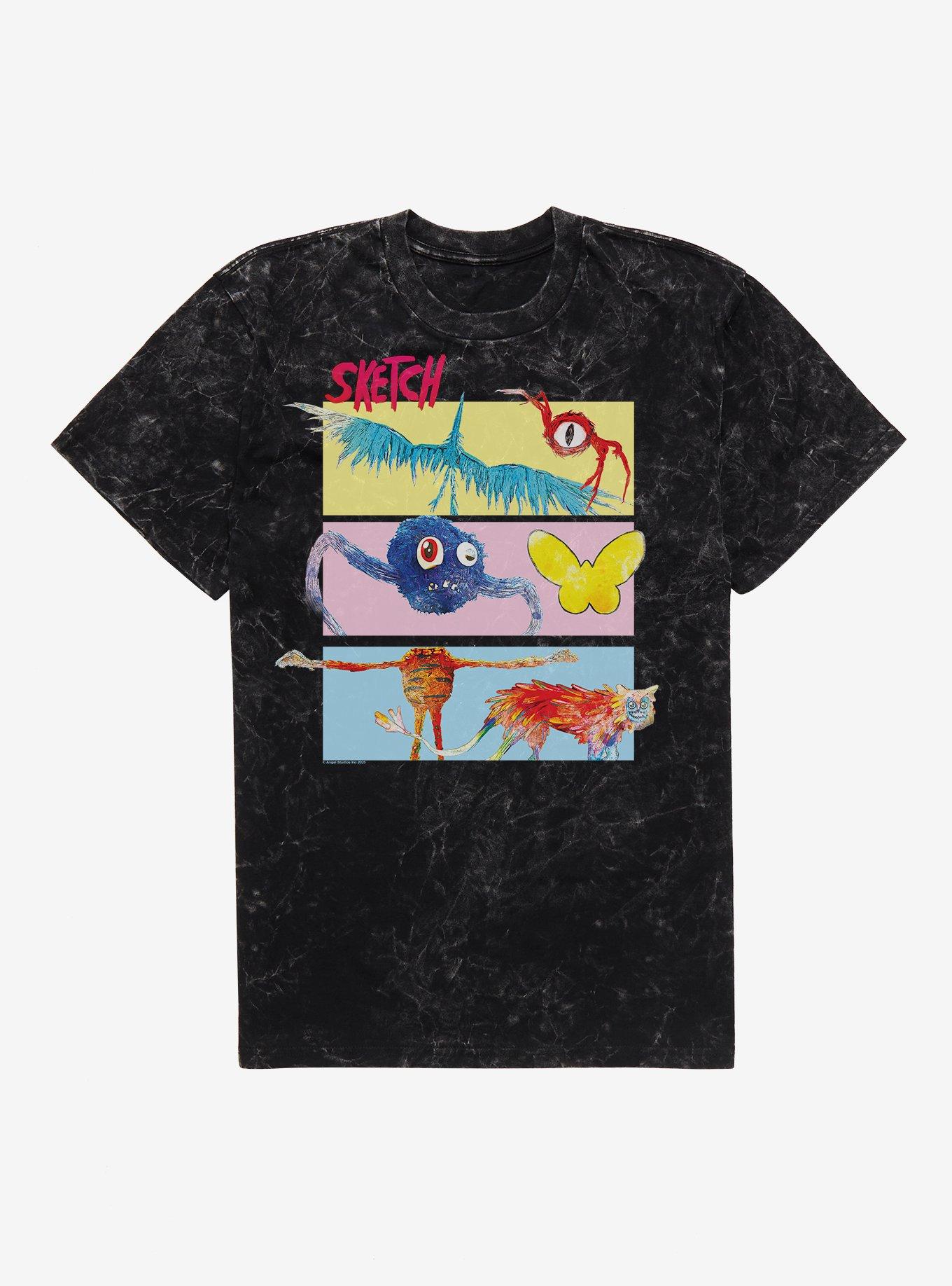 Sketch Monsters Mineral Wash T-Shirt, BLACK MINERAL WASH, hi-res