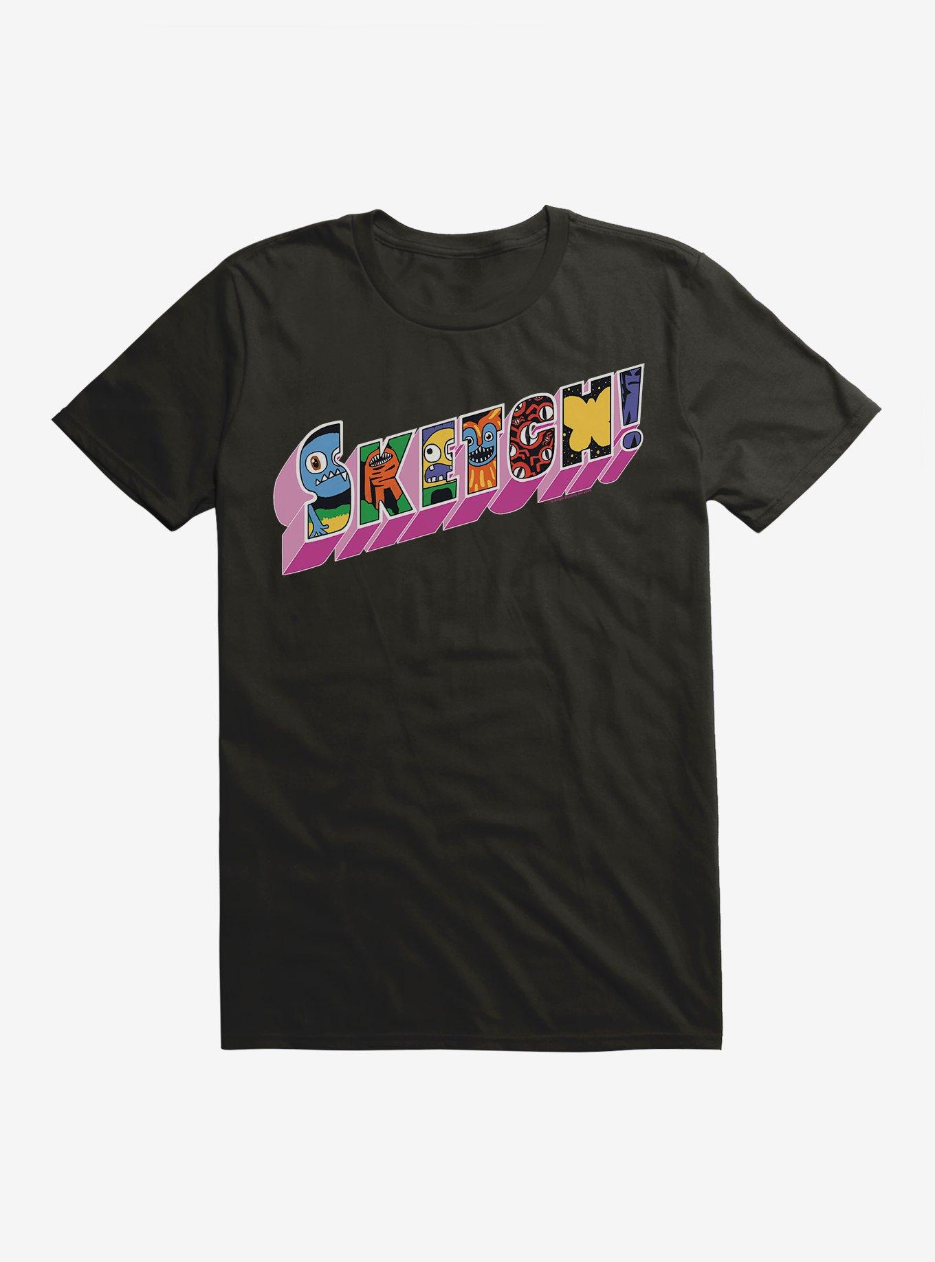 Sketch Postcard Logo T-Shirt, BLACK, hi-res