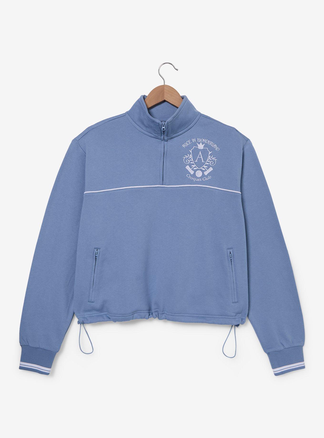 Disney Alice in Wonderland Croquet Club Women's Plus Size Cropped Quarter Zip &mdash; BoxLunch Exclusive, , hi-res