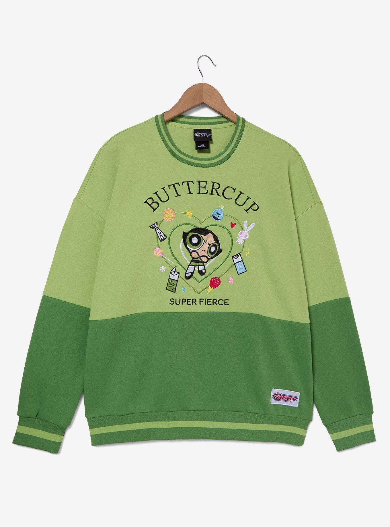 The Powerpuff Girls Buttercup Panel Crewneck &mdash; BoxLunch Exclusive, , hi-res