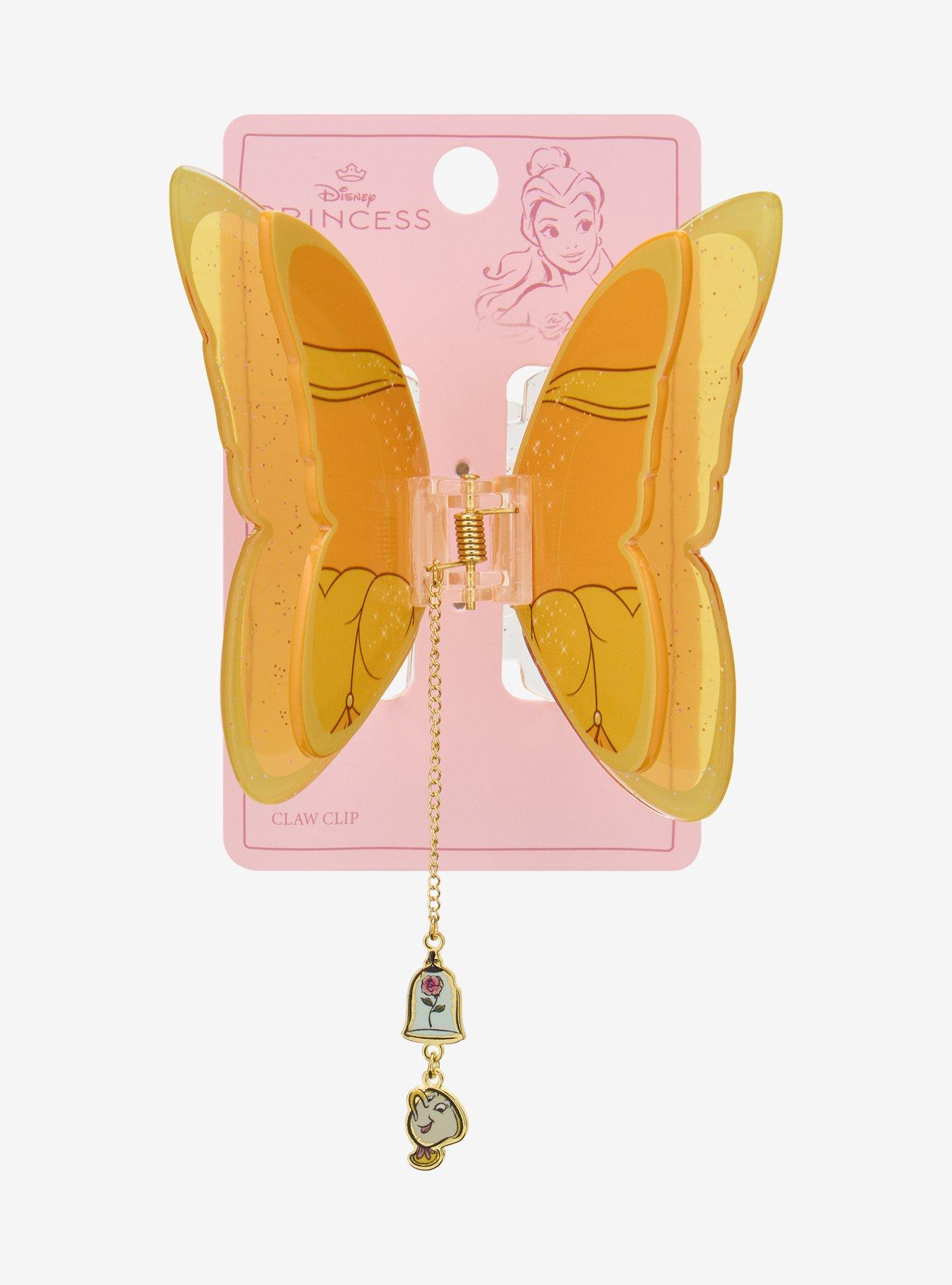 Disney Beauty and the Beast Belle Butterfly Claw Clip with Charm — BoxLunch Exclusive, , hi-res