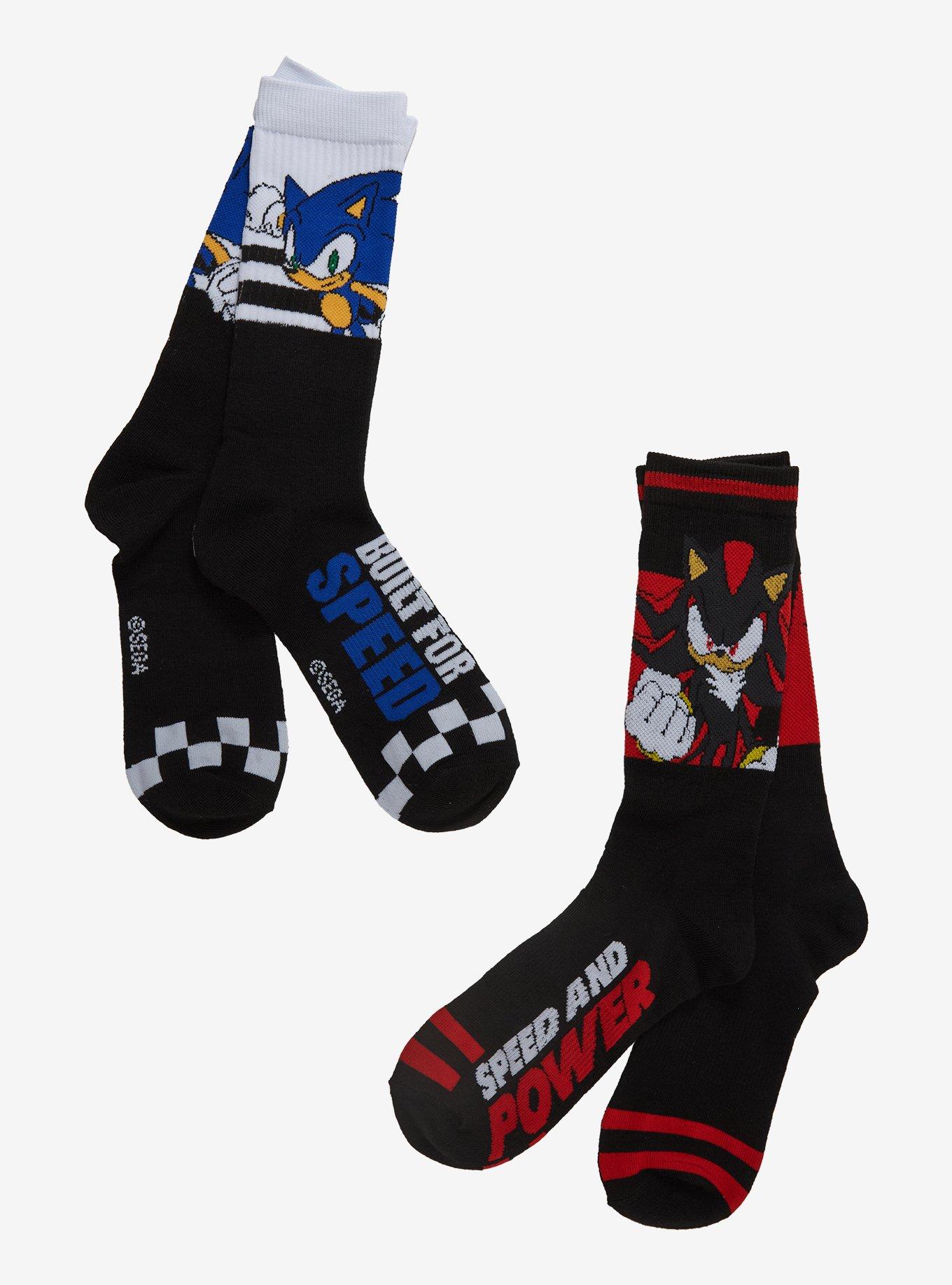 Sonic The Hedgehog Sonic & Shadow Crew Socks 2 Pair, , hi-res
