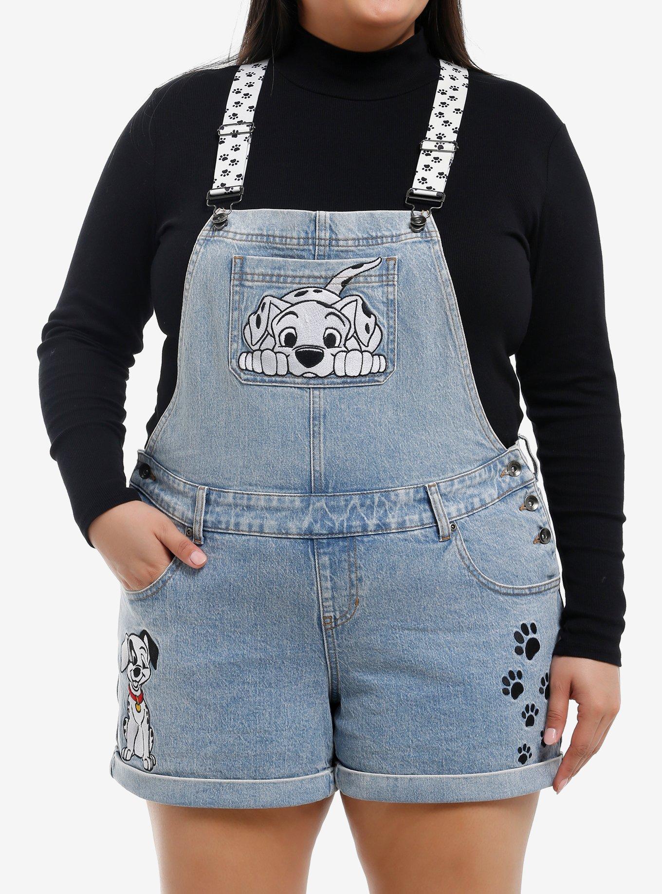 Her Universe Disney 101 Dalmatians Puppies Denim Shortalls Plus Size, , hi-res