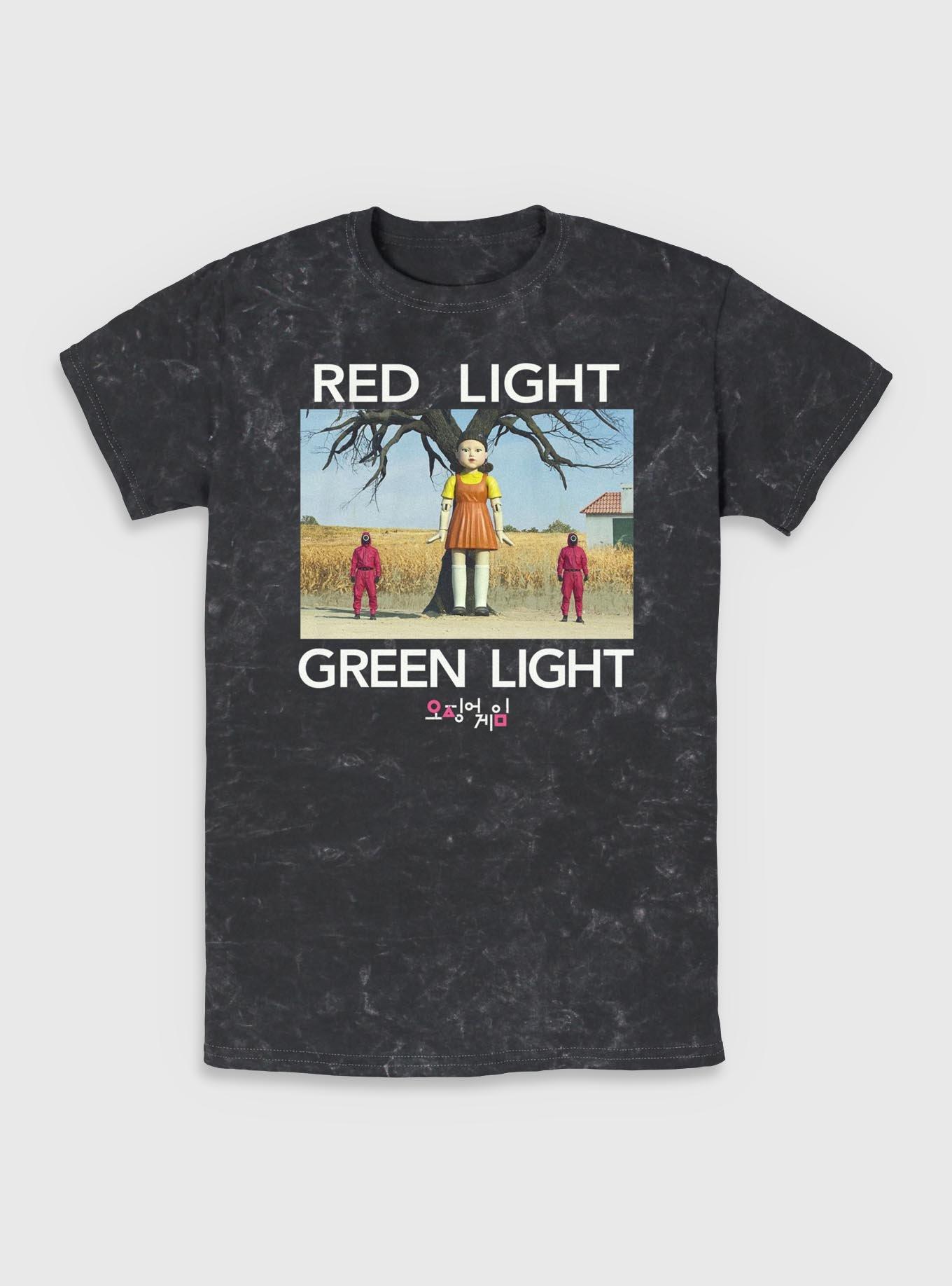 Squid Game Red Light Green Light Mineral Wash T-Shirt, , hi-res